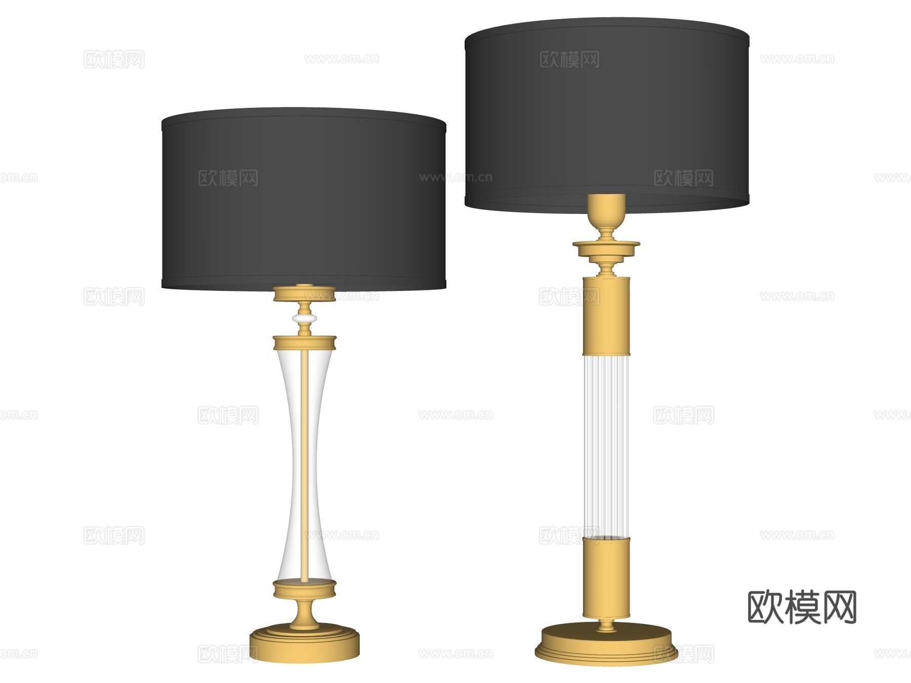 台灯 装饰灯具 氛围灯具 金属台灯 玻璃台灯su模型