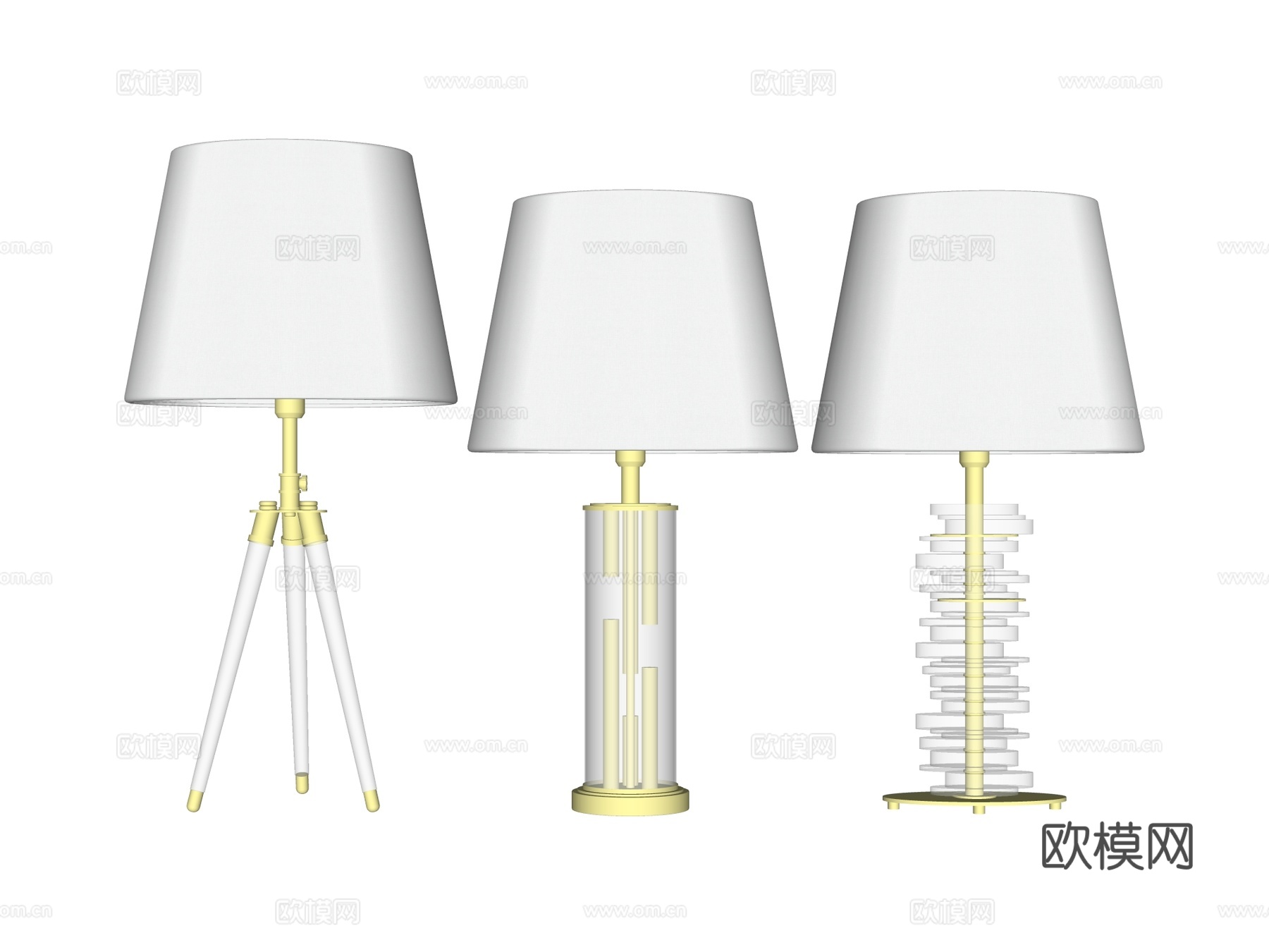 台灯 装饰灯具 氛围灯具 金属台灯 玻璃台灯su模型