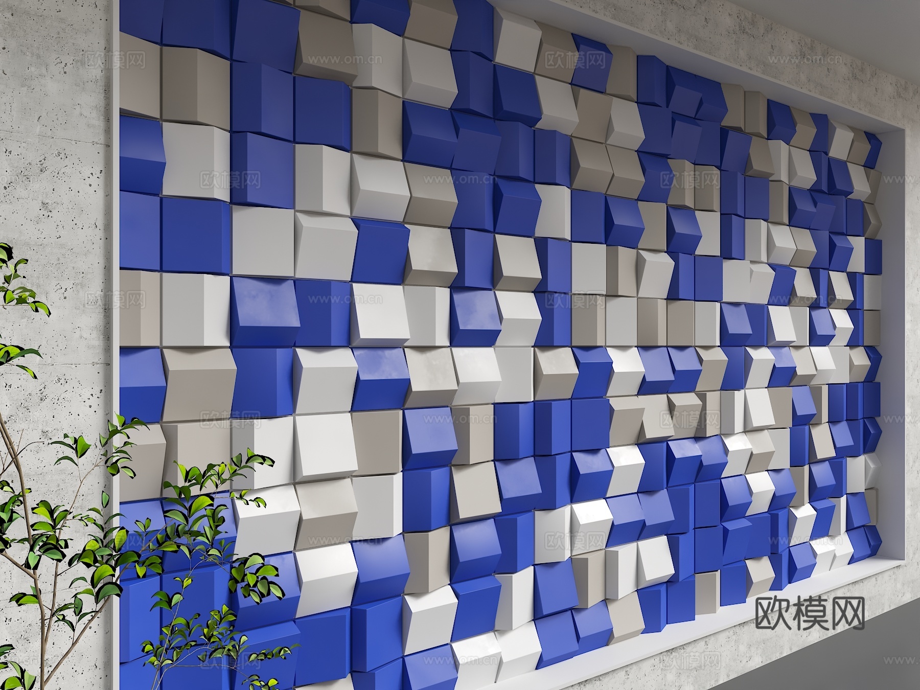现代背景墙3d模型