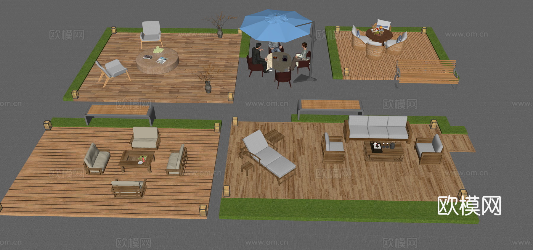 现代户外沙发 户外座椅su模型
