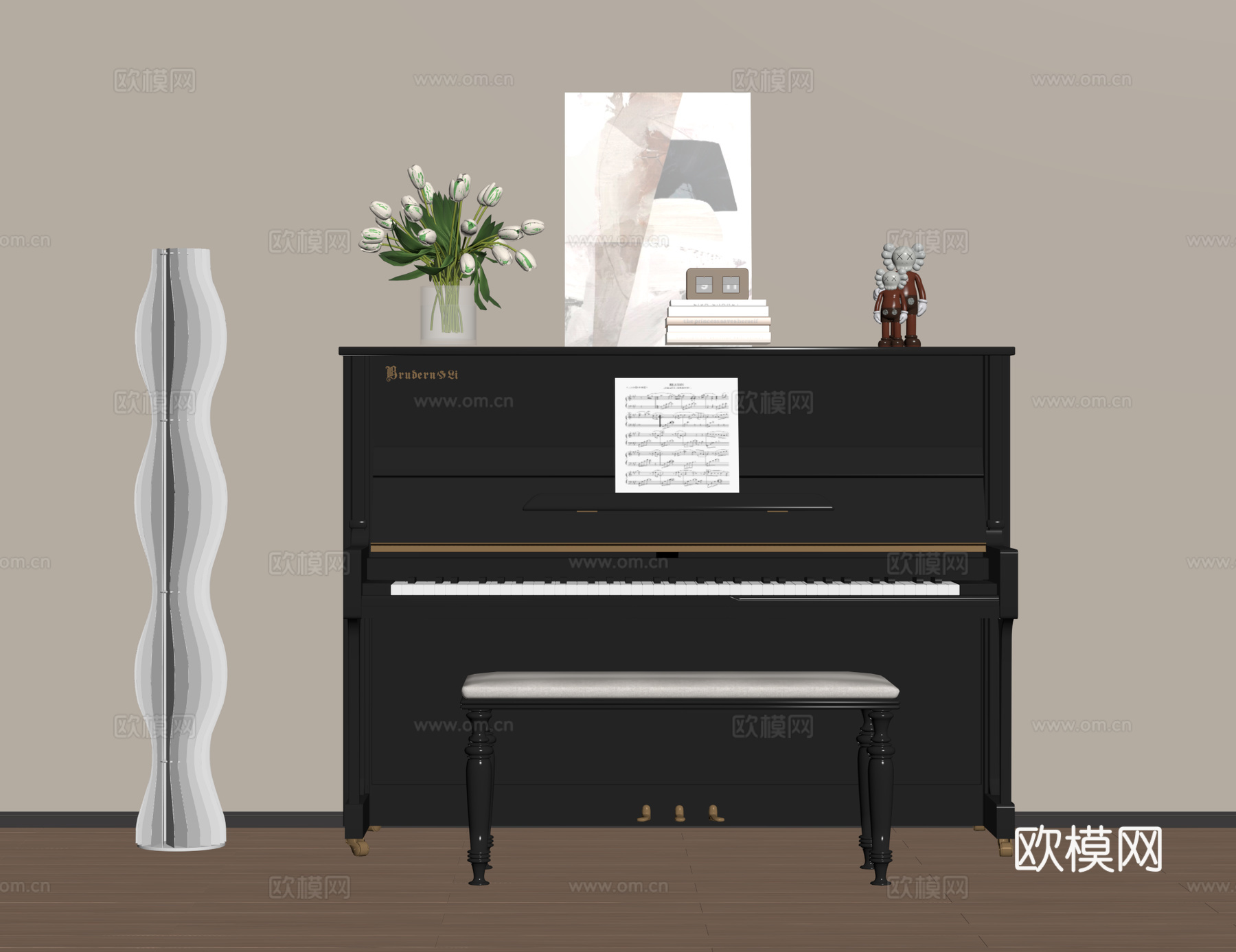 现代钢琴su模型