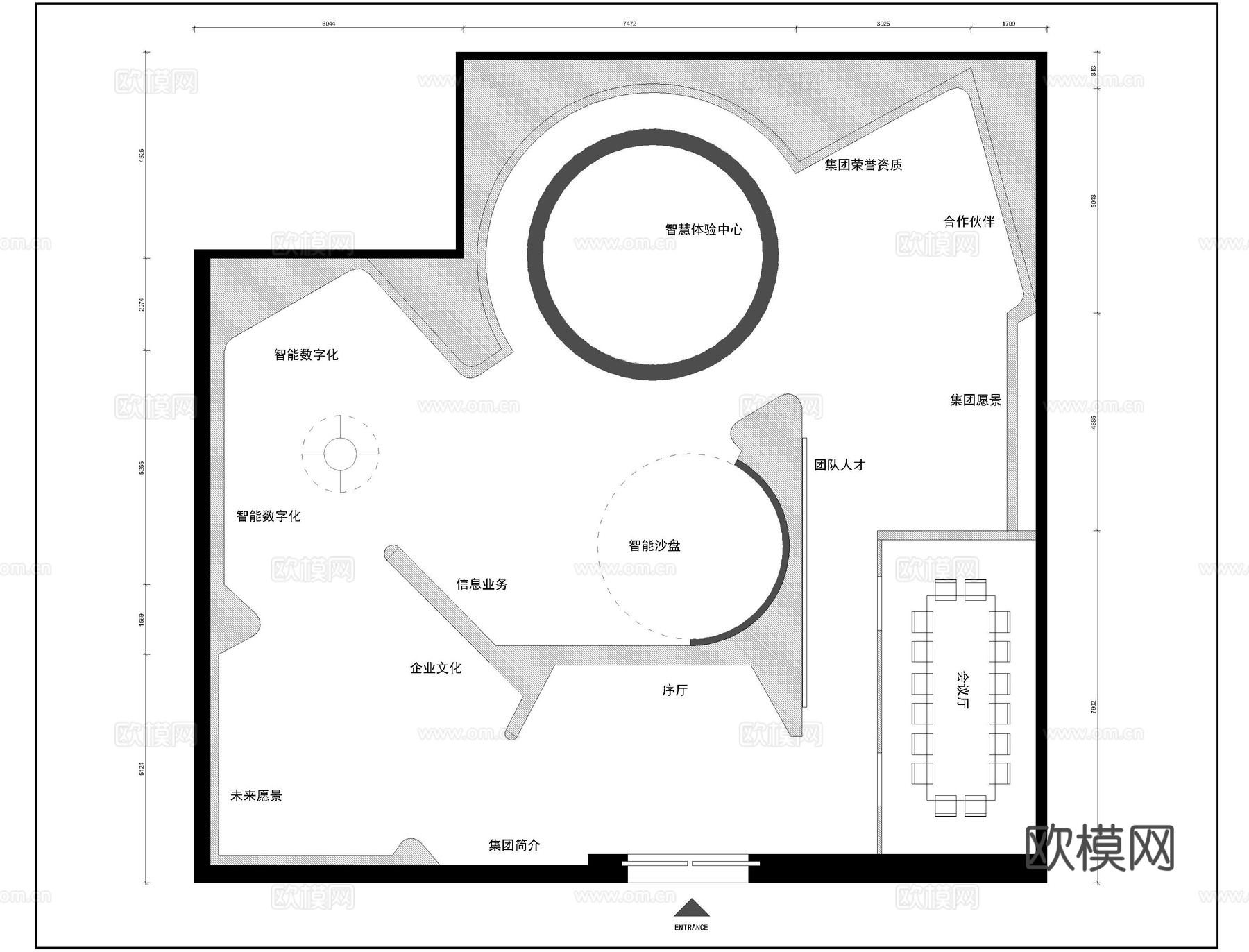 展馆展厅平面图15套cad施工图