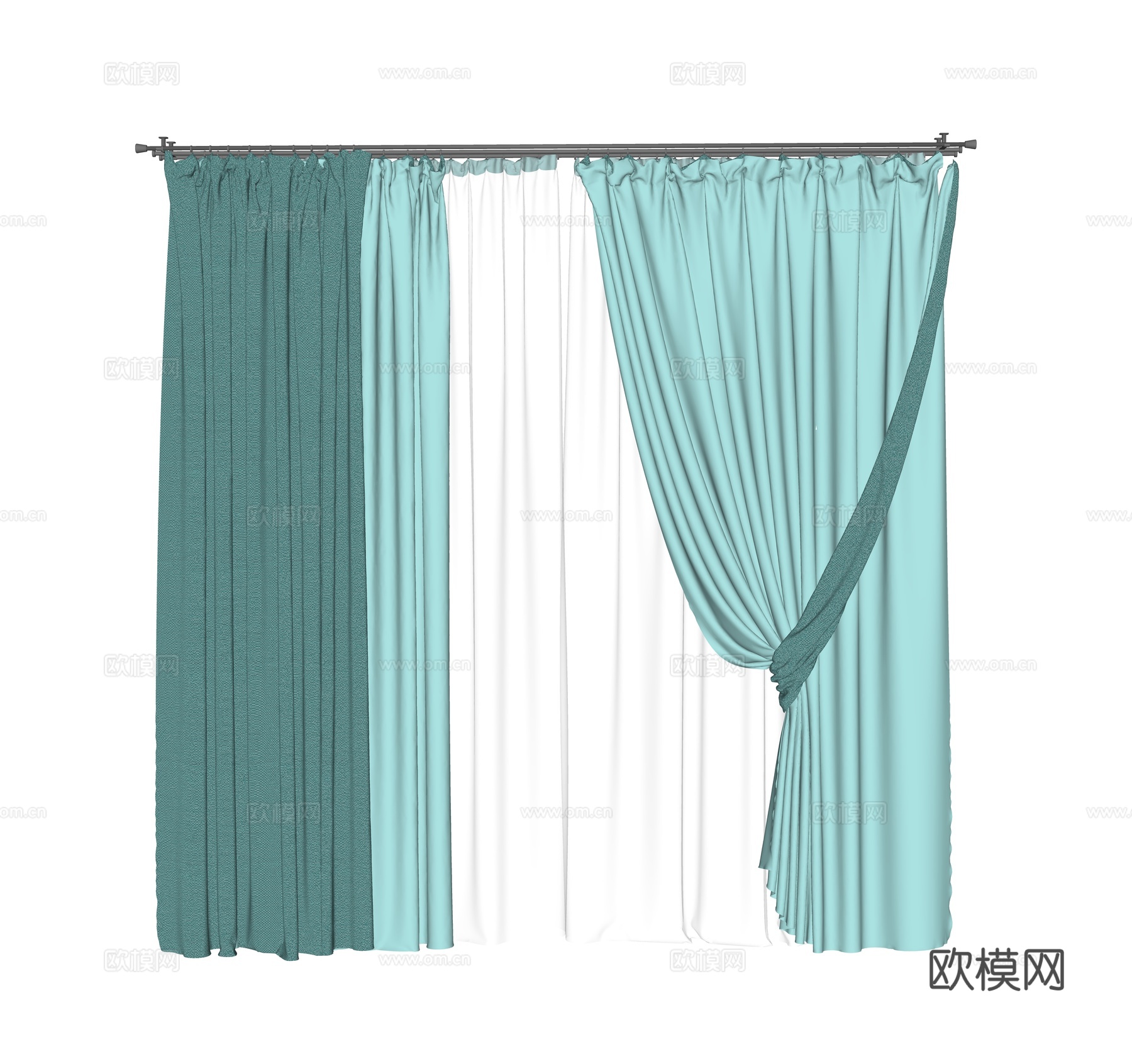 现代卧室 书房 客厅 酒店窗帘 纱帘 卷帘su模型