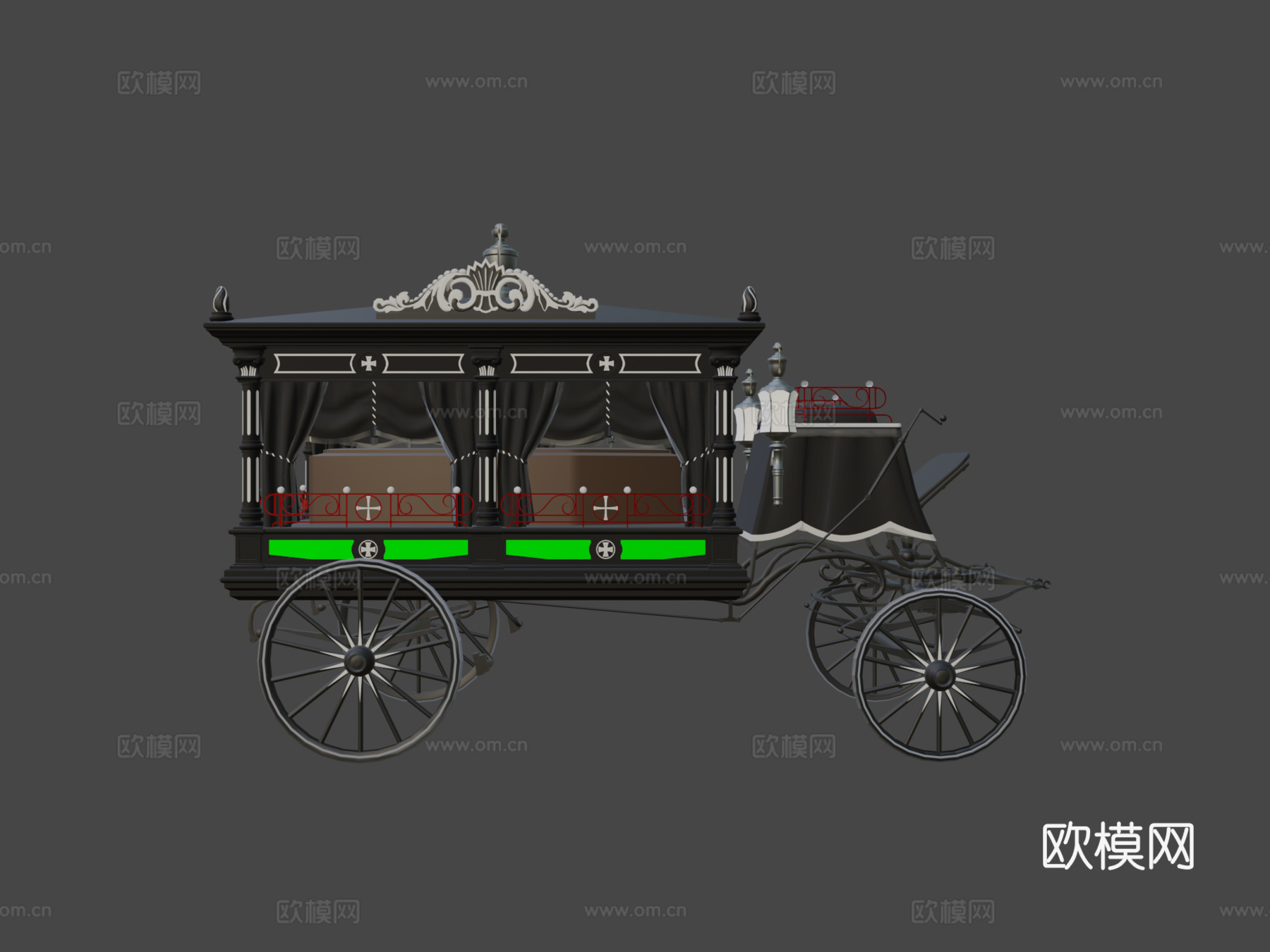 灵柩马车3d模型下载（渲染图8）