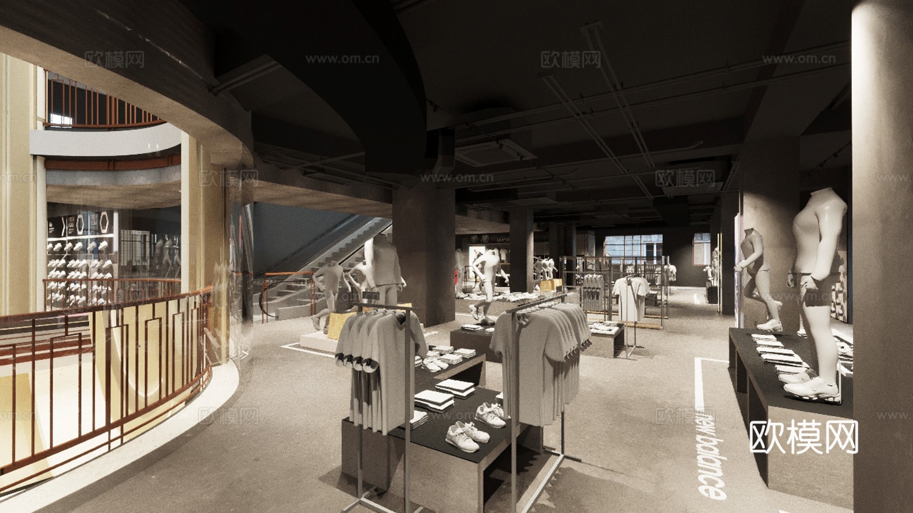 运动男装女装服装店 最新全套 效果图 施工图设计cad施工图