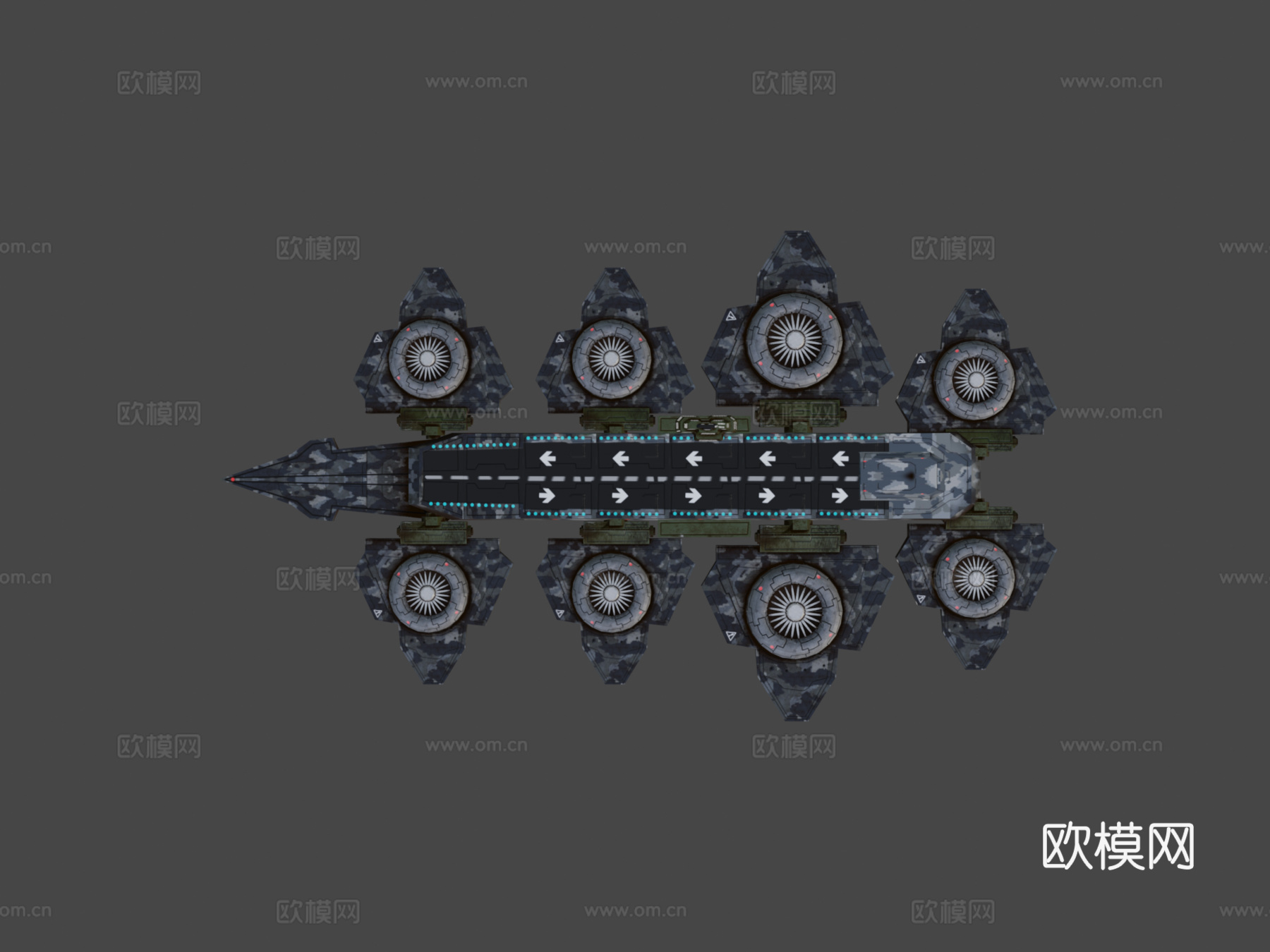 天空巡洋舰3d模型下载（渲染图7）