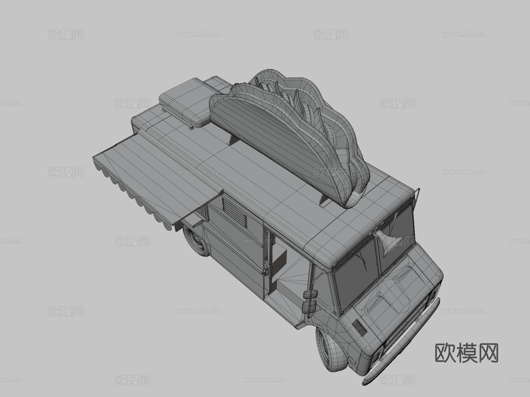 塔可食品卡车3d模型下载（渲染图3）