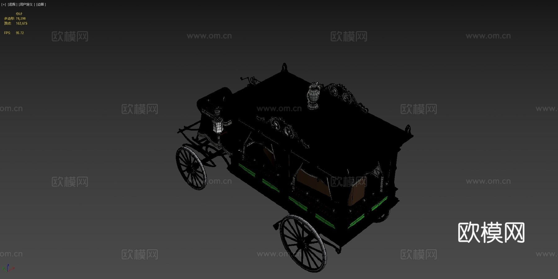 灵柩马车3d模型下载（渲染图4）
