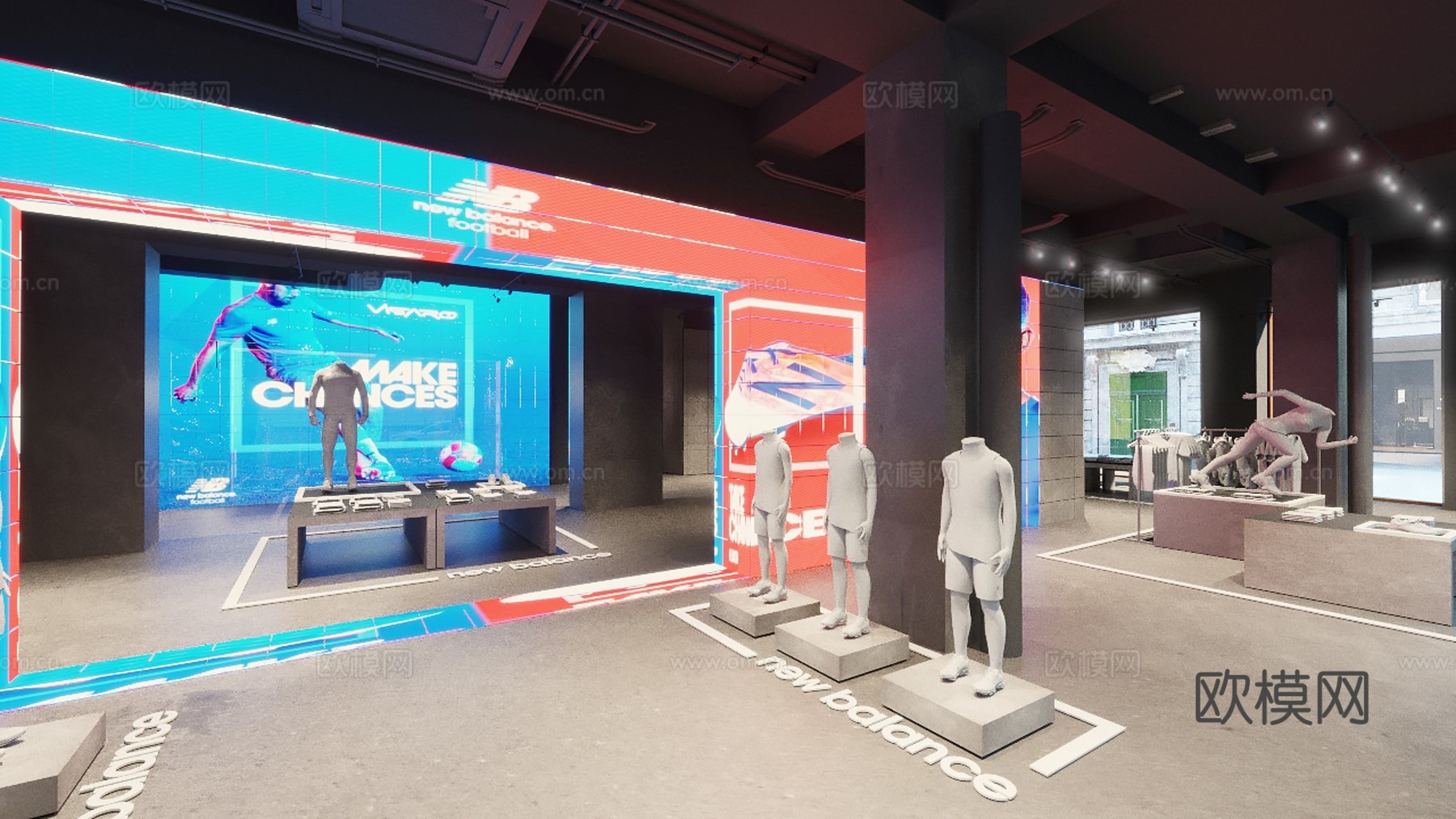 运动男装女装服装店 最新全套 效果图 施工图设计cad施工图