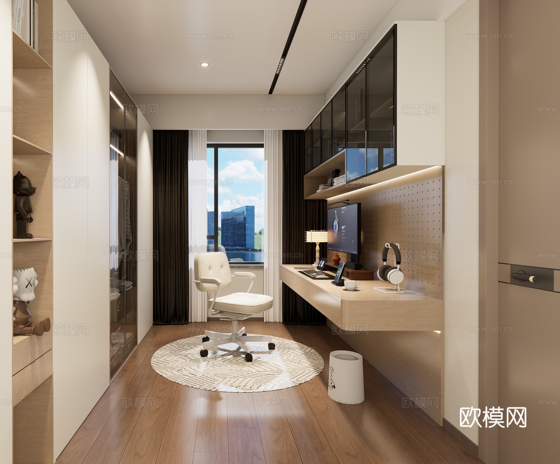 现代书房su模型