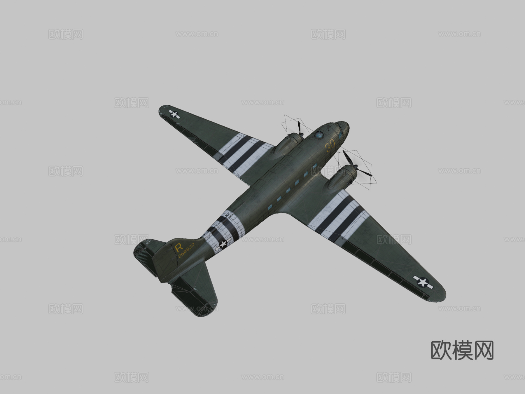 逃离德国 - 道格拉斯 C-47 空中列车3d模型下载（渲染图2）