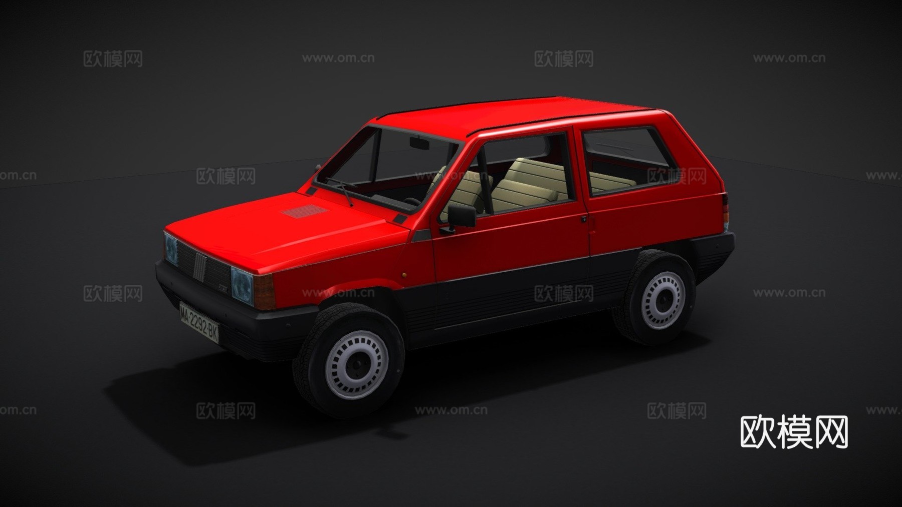 菲亚特熊猫3d模型下载（渲染图1）