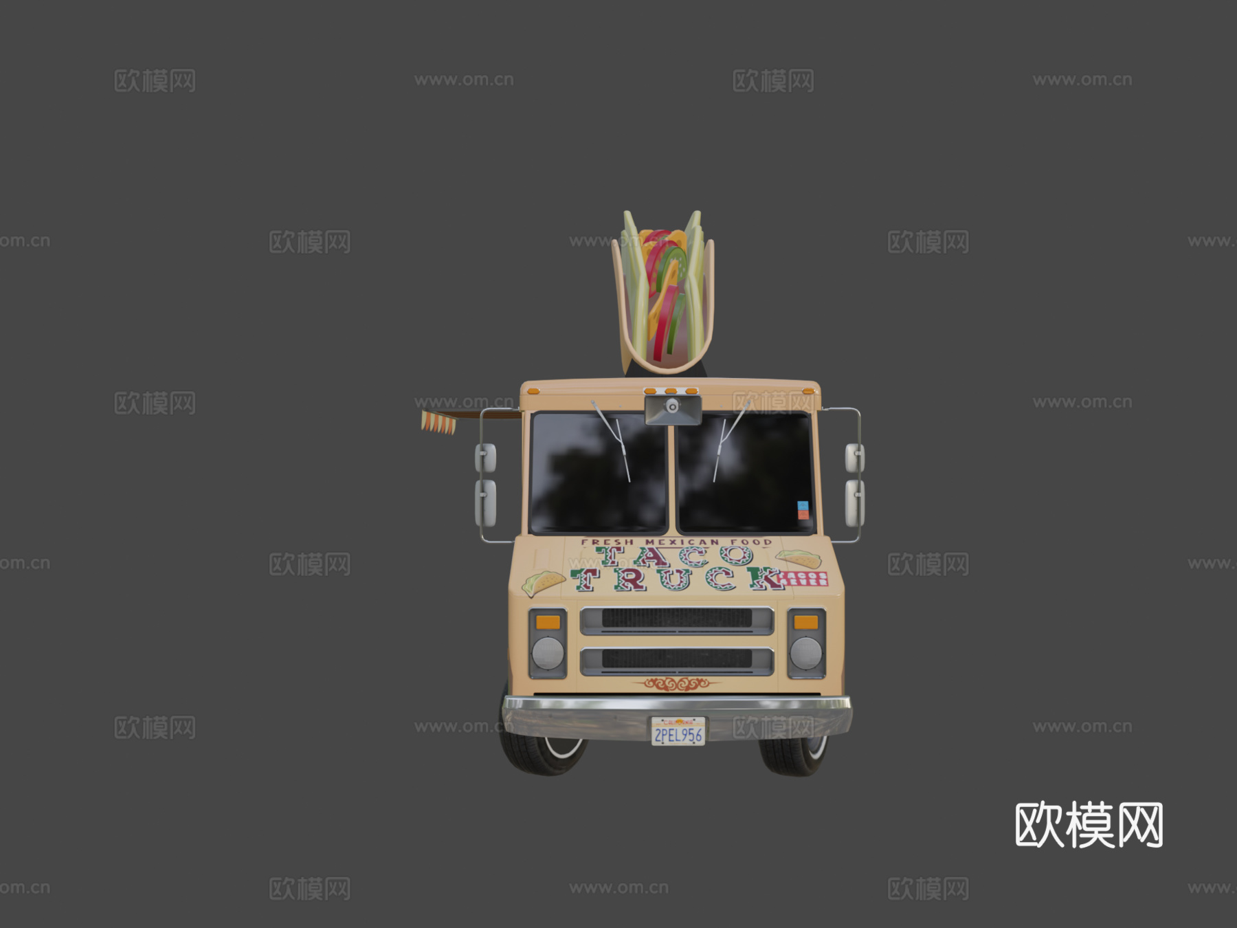 塔可食品卡车3d模型下载（渲染图5）