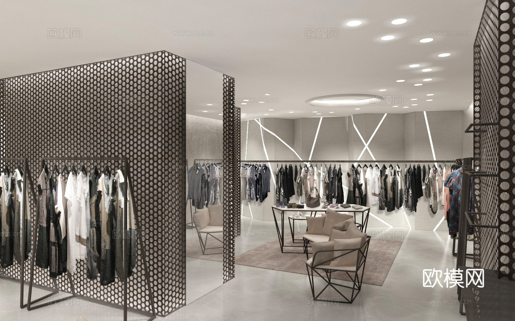 高档男装女装服装店 最新全套 效果图 施工图设计cad施工图