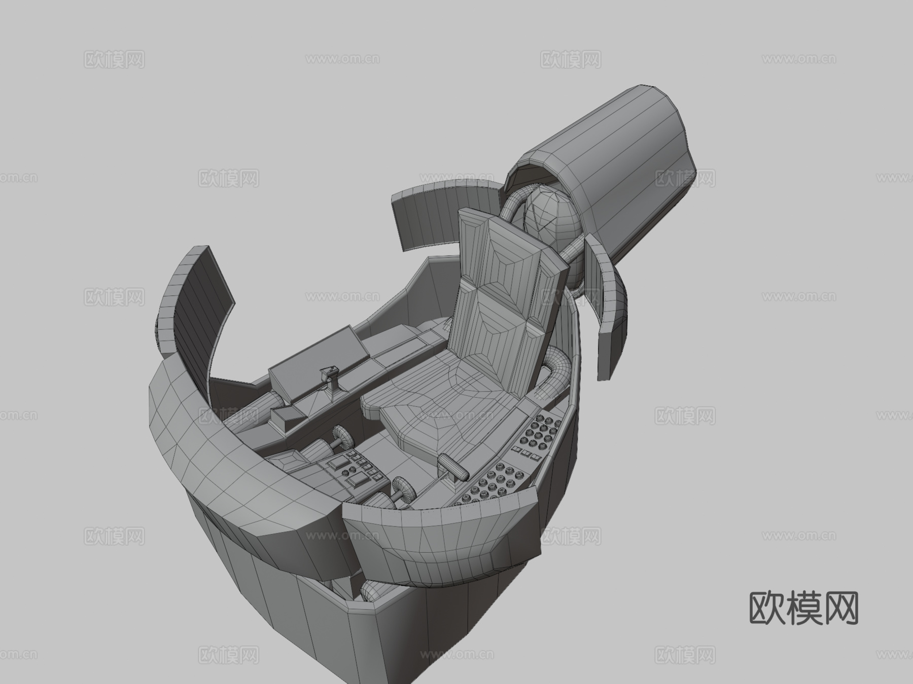 驾驶舱3d模型下载（渲染图3）