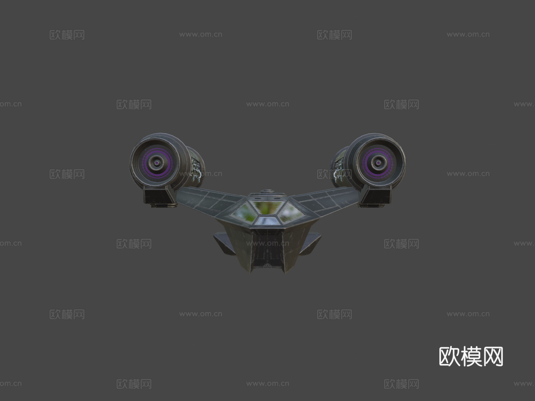 太空船-炮艇带驾驶舱和动画3d模型下载（渲染图5）