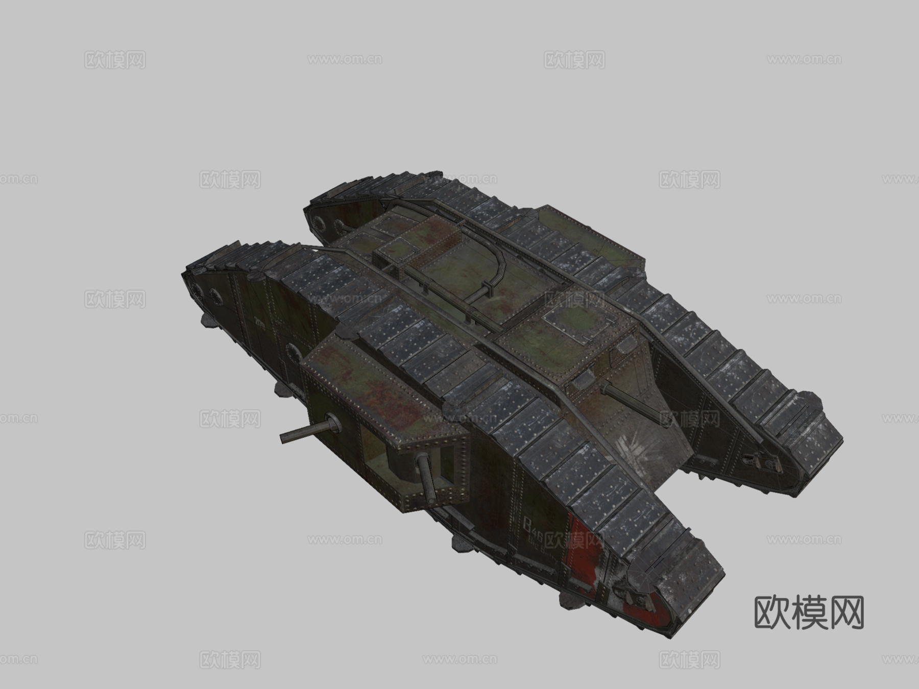 第一次世界大战坦克3d模型下载（渲染图2）