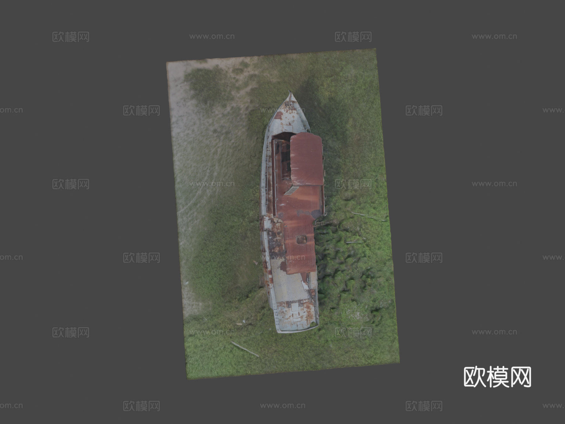 废弃冲上岸的船（摄影测量）3d模型下载（渲染图8）