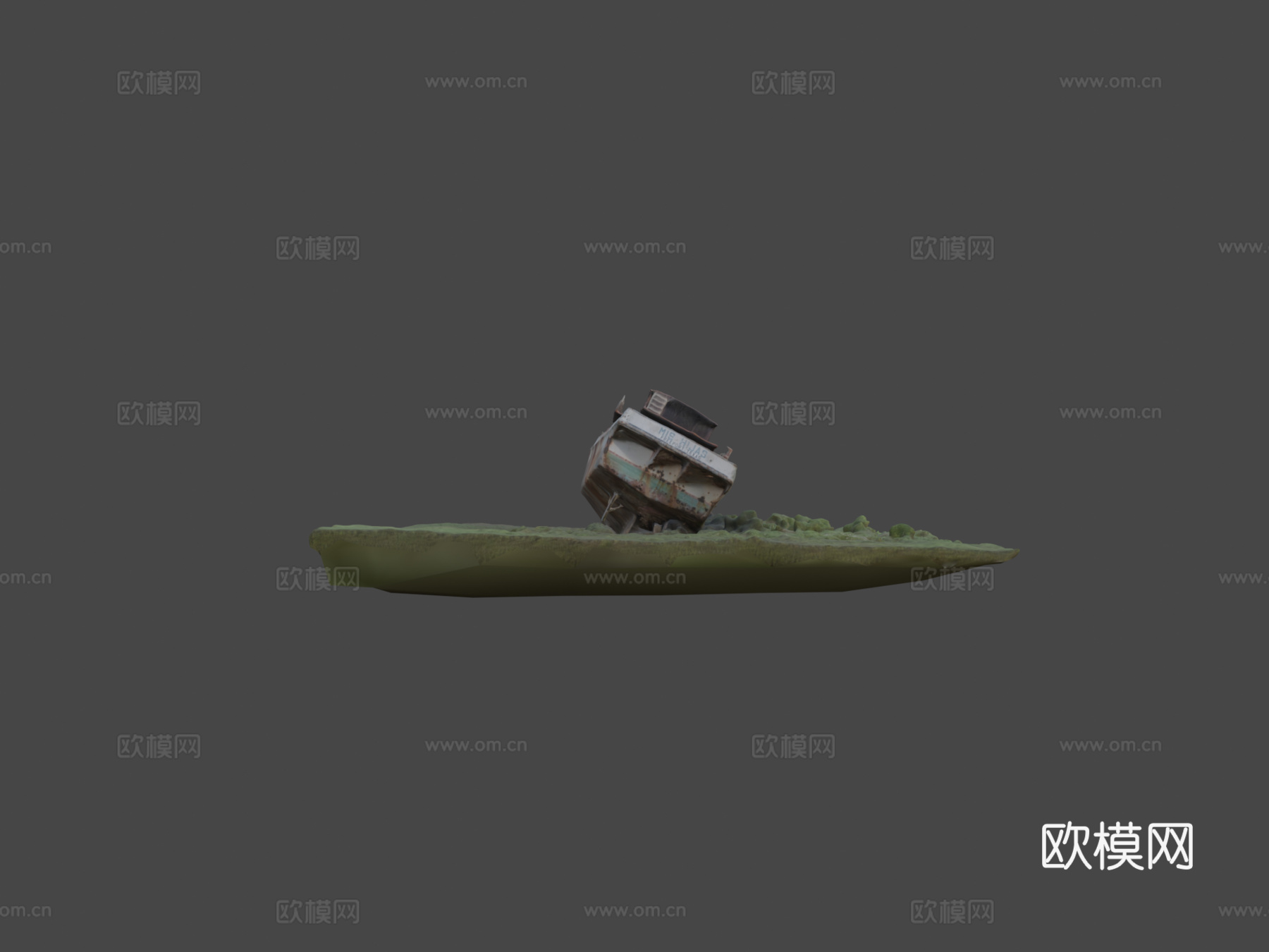 废弃冲上岸的船（摄影测量）3d模型下载（渲染图5）