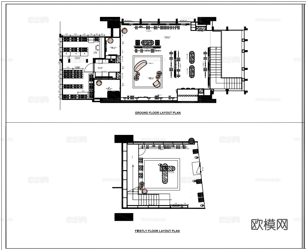 高档男装女装服装店 最新全套 效果图 施工图设计cad施工图