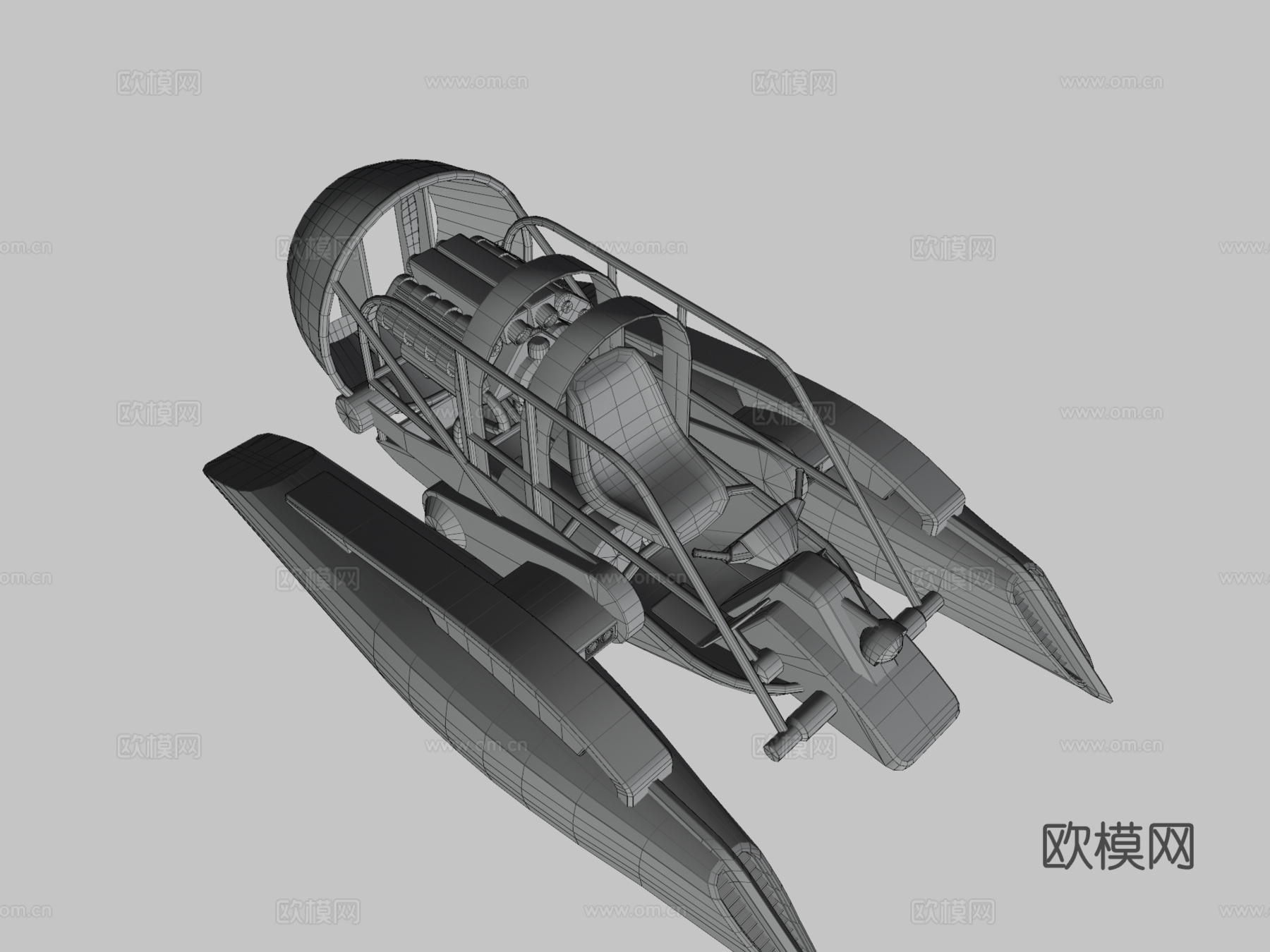 V8 气垫船3d模型下载（渲染图3）