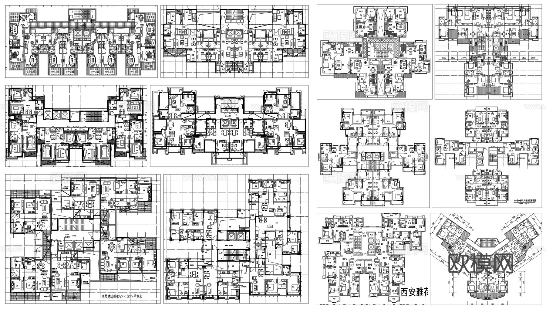 户型优化家装户型图室内设计平面布置家具布局图方案CAD素材图cad施工图