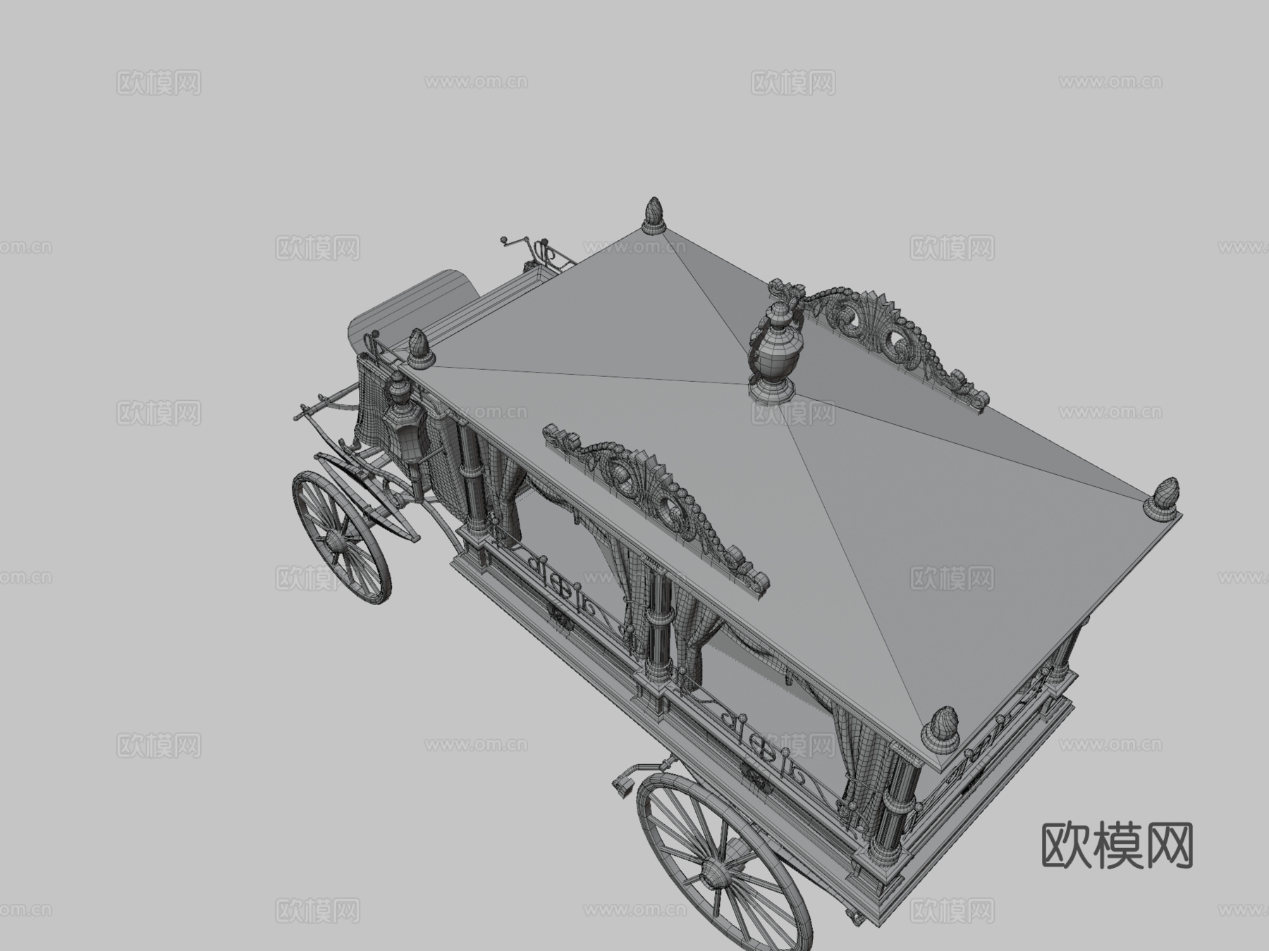 灵柩马车3d模型下载（渲染图3）