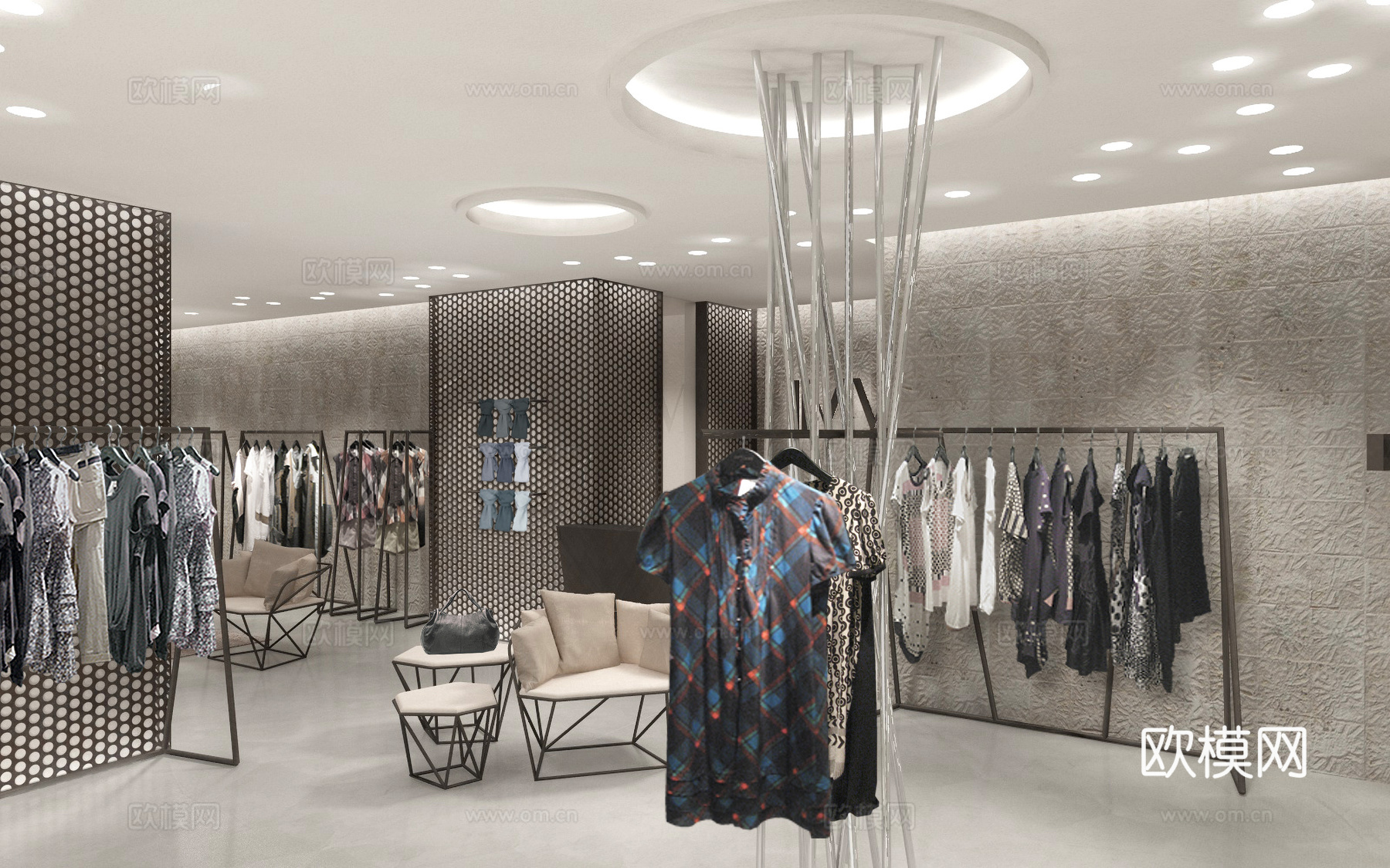 高档男装女装服装店 最新全套 效果图 施工图设计cad施工图