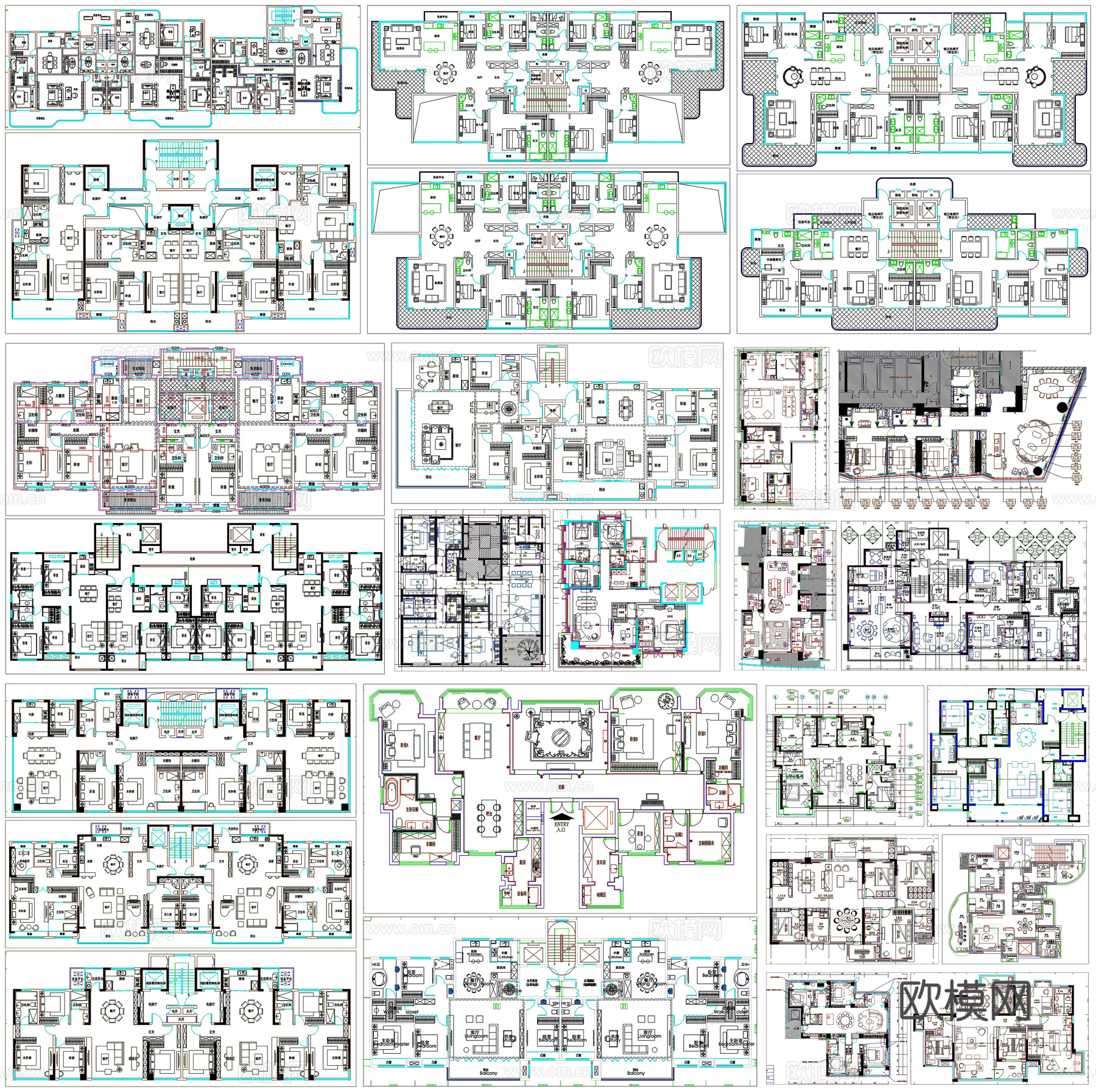 户型优化家装户型图室内设计平面布置家具布局图方案CAD素材图cad施工图