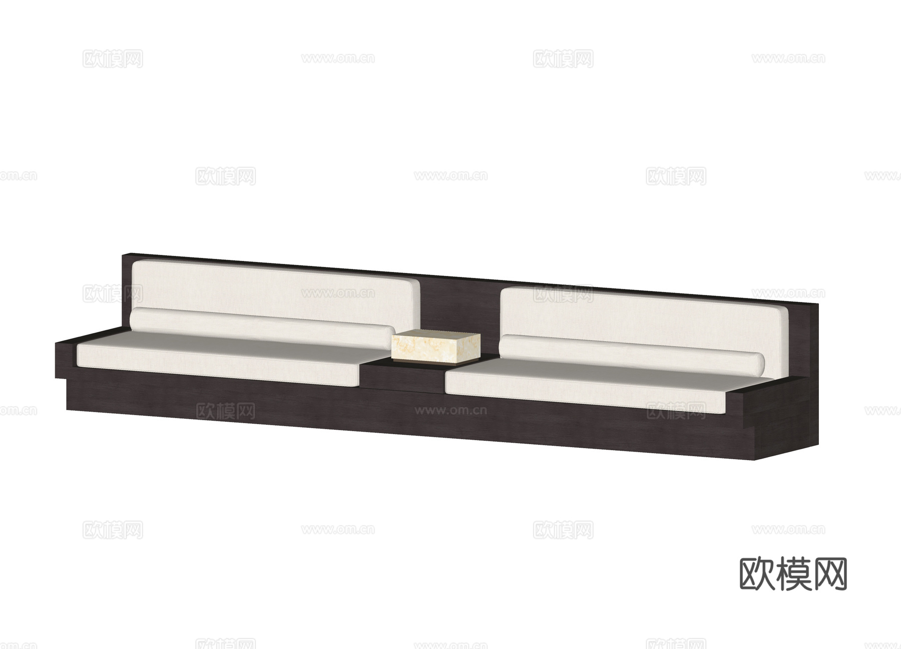 新中式卡座沙发 休闲沙发 多人沙发 台灯su模型