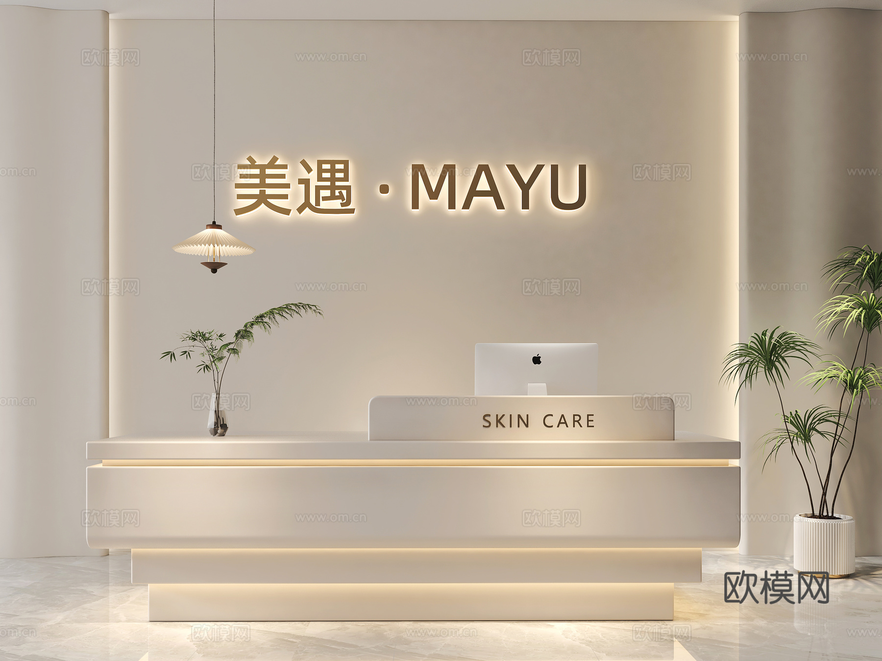 简约前台 办公前台 美容院前台 酒店前台su模型