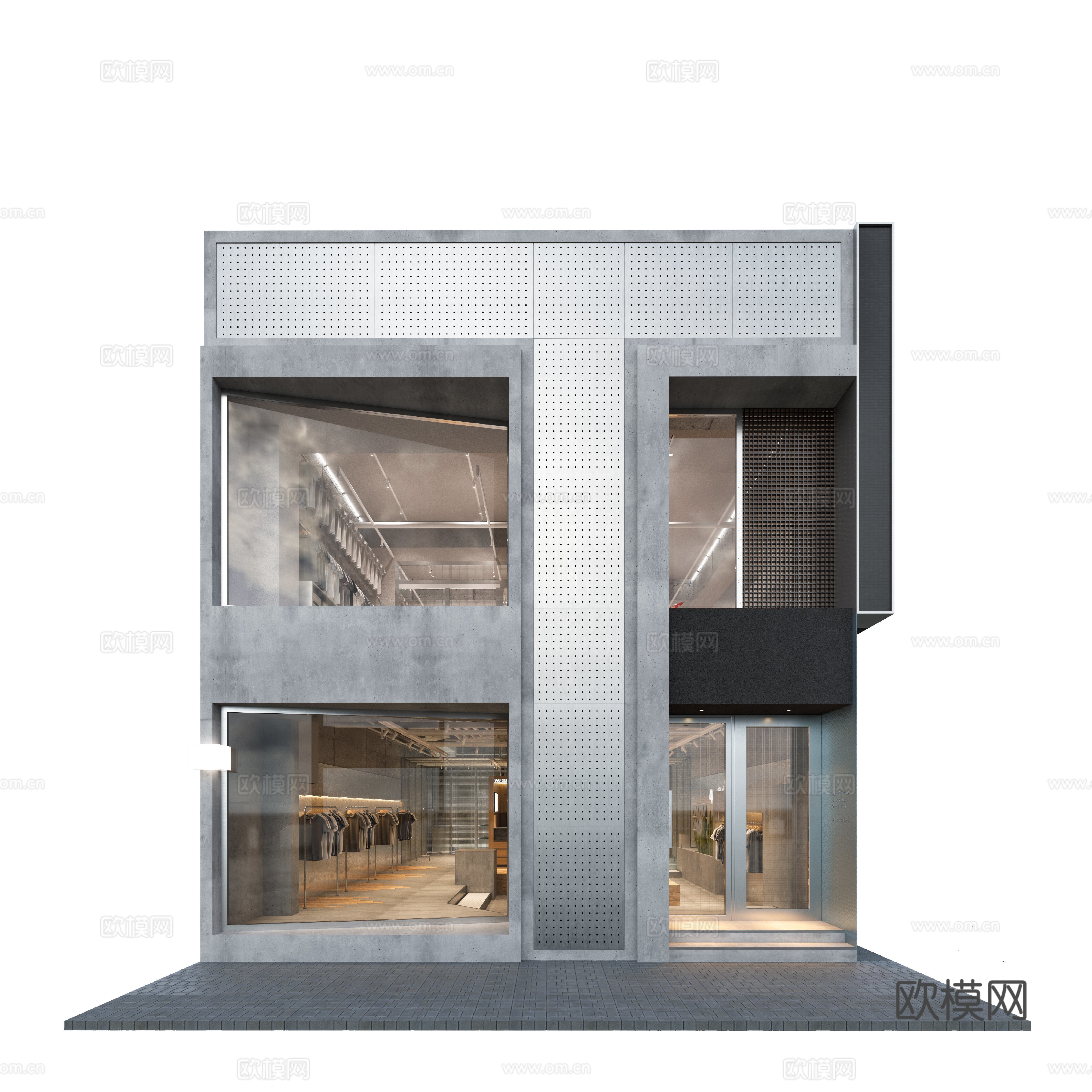 潮牌男装女装服装店 最新全套 效果图 施工图设计cad施工图