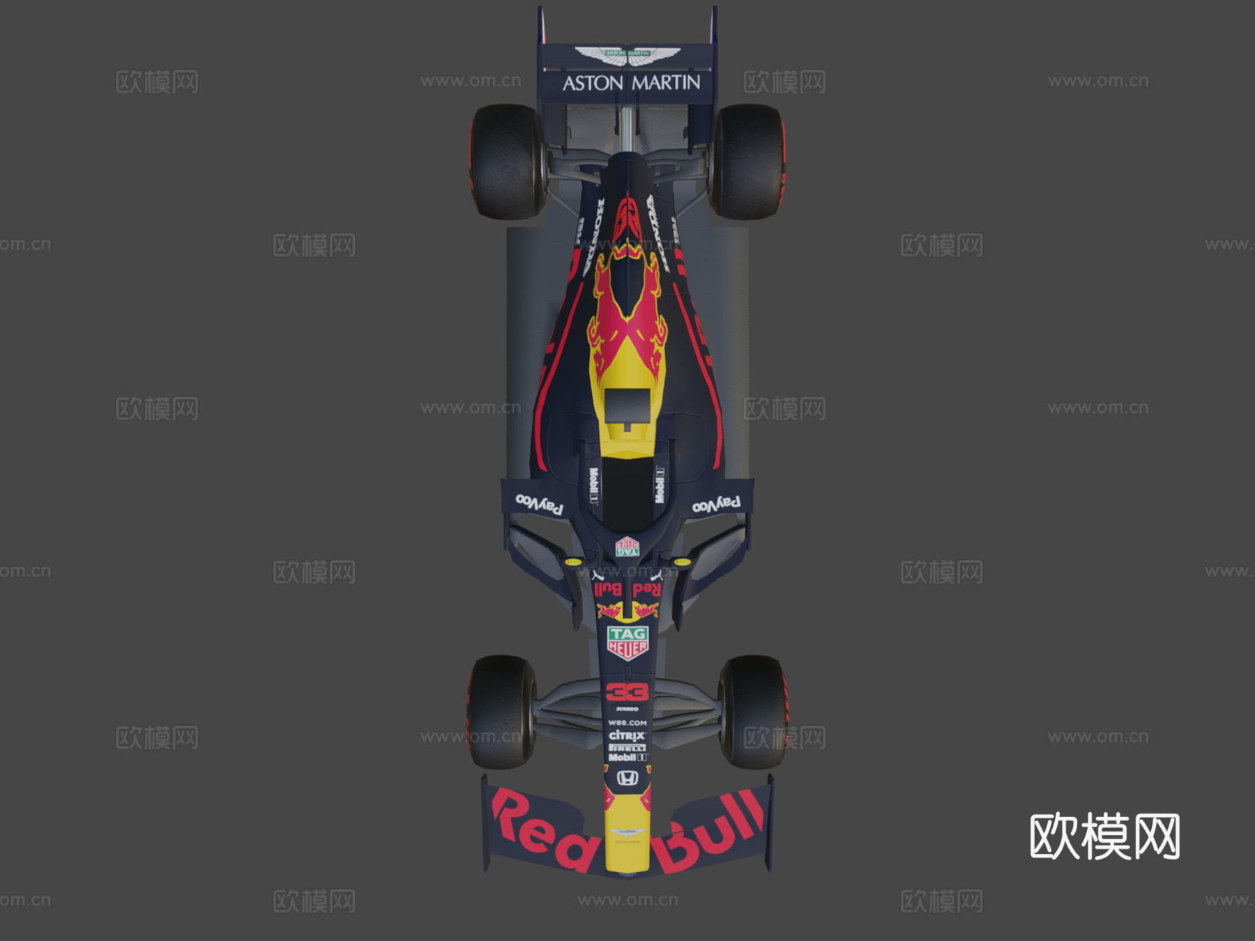 红牛赛车（但带分离轮胎）3d模型下载（渲染图7）