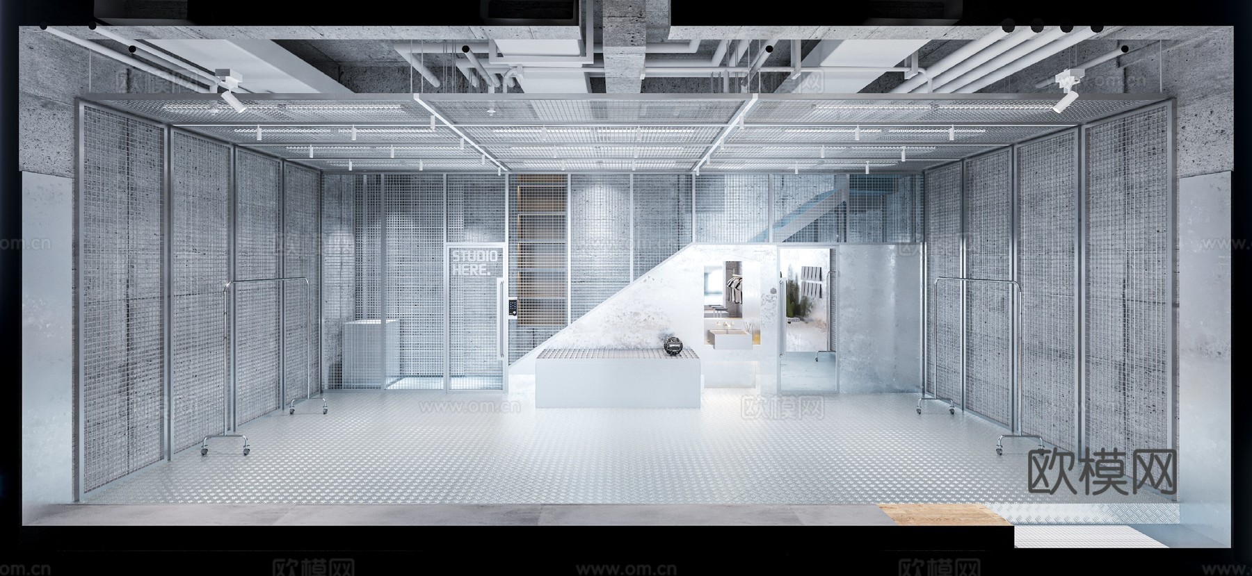 潮牌男装女装服装店 最新全套 效果图 施工图设计cad施工图