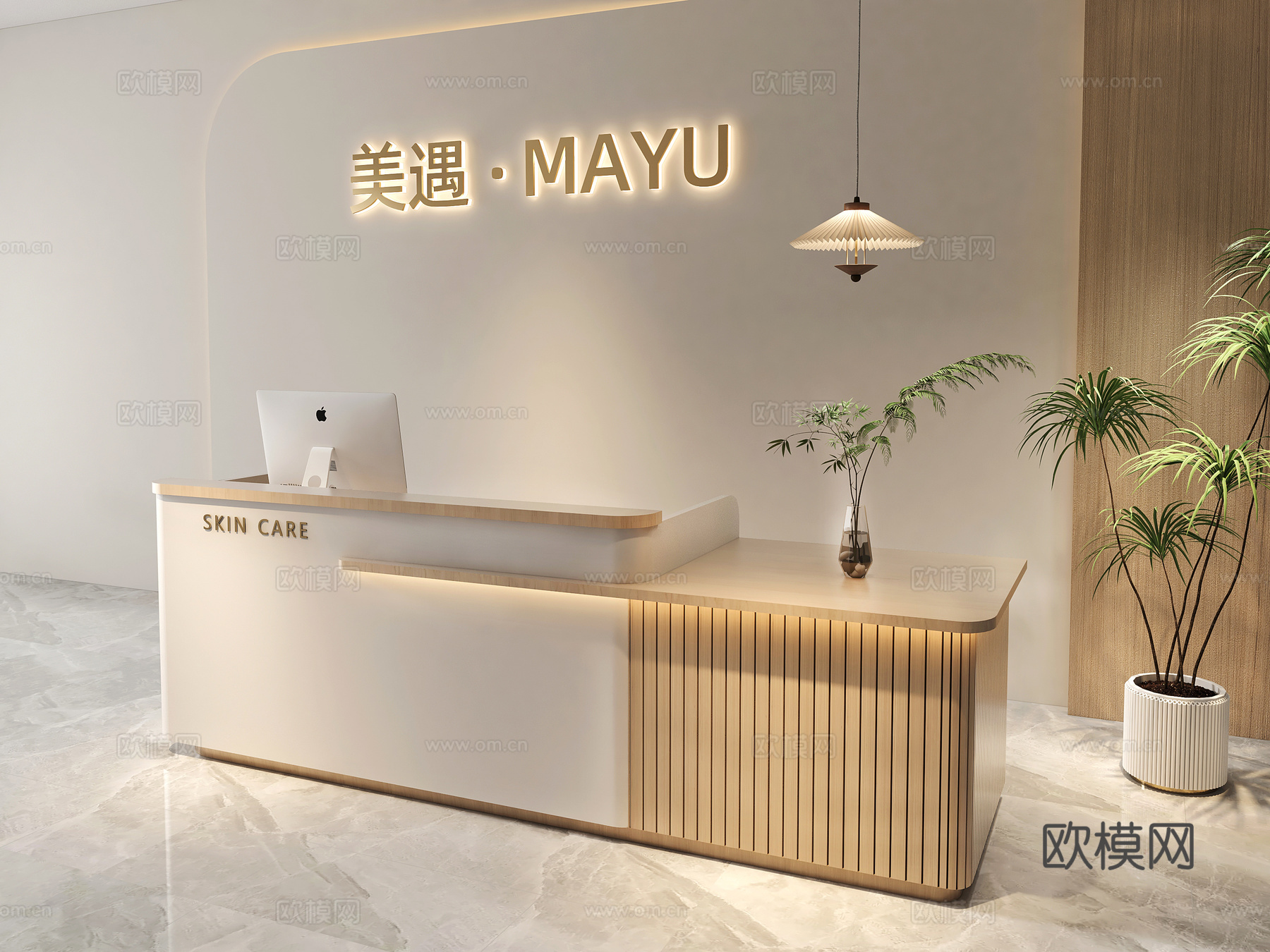 简约前台 办公前台 美容院前台 酒店前台su模型