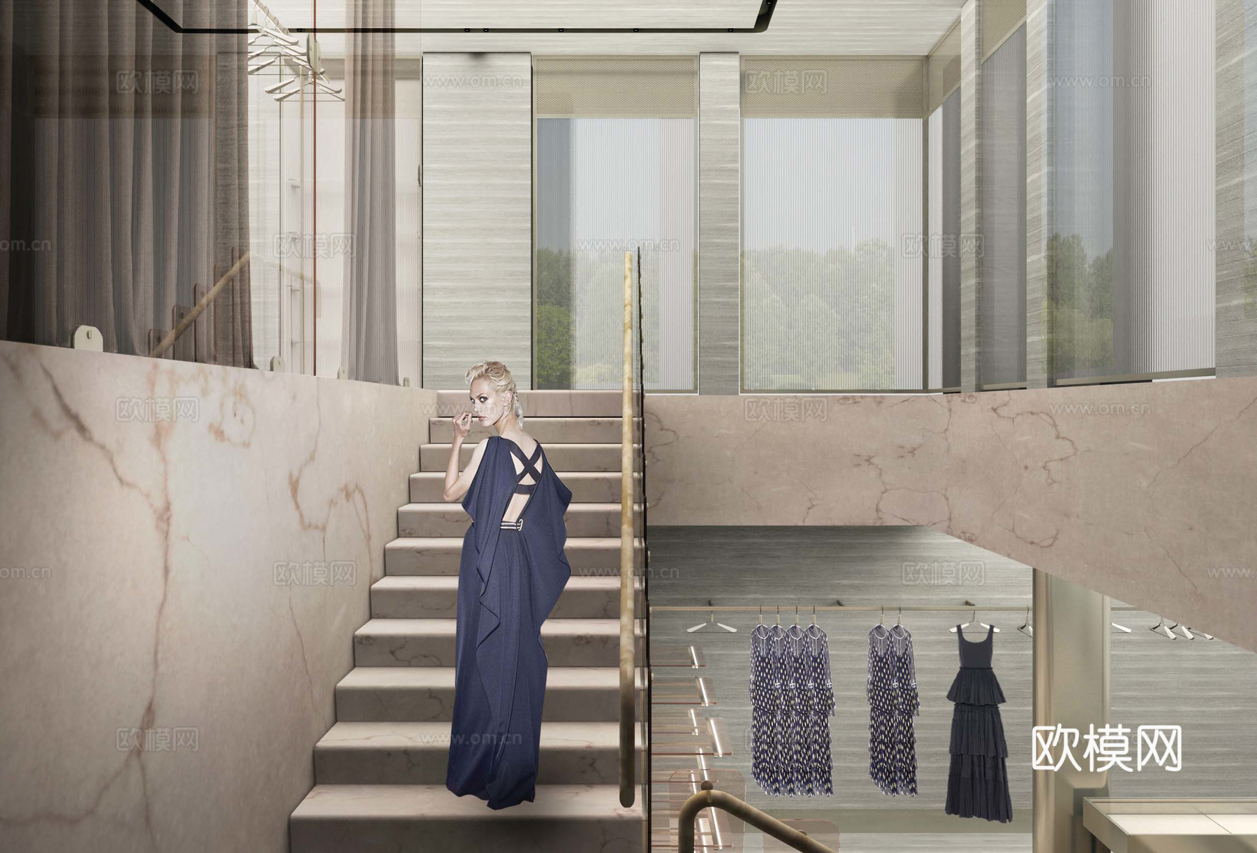 高档男装女装服装店 最新全套 效果图 施工图设计cad施工图