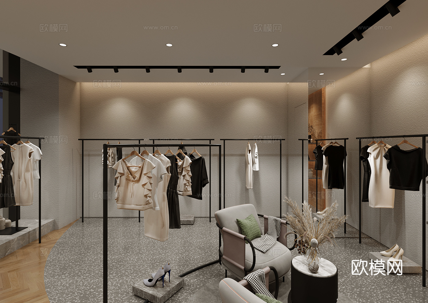 高档男装女装服装店 最新全套 效果图 施工图设计cad施工图