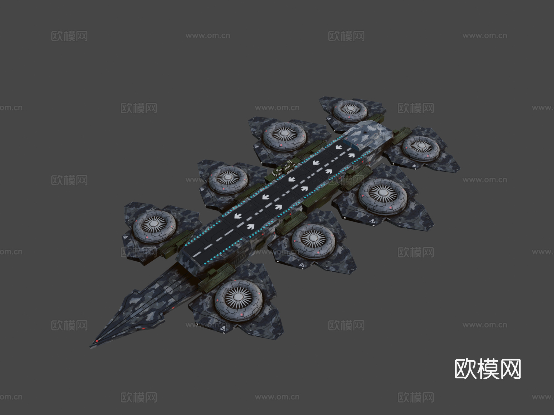 天空巡洋舰3d模型下载（渲染图8）