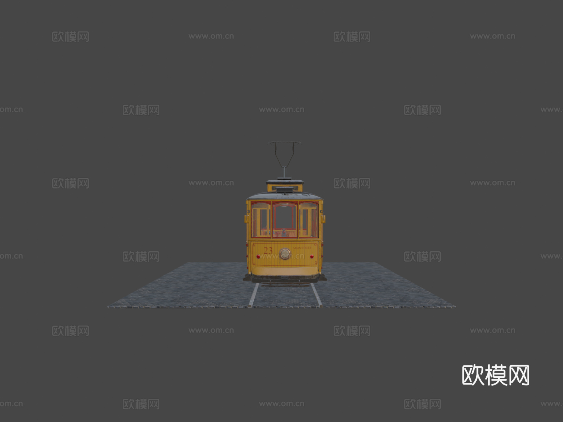 老式有轨电车3d模型下载（渲染图5）
