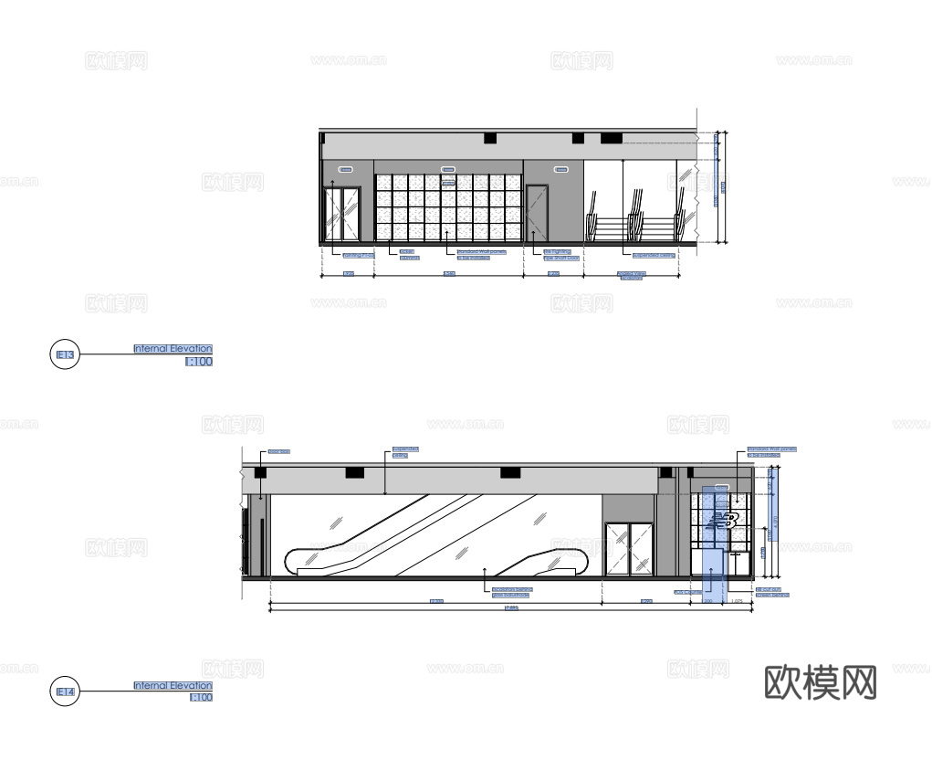 运动男装女装服装店 最新全套 效果图 施工图设计cad施工图