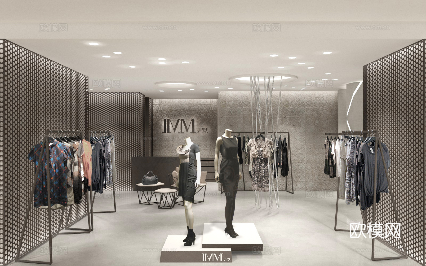 高档男装女装服装店 最新全套 效果图 施工图设计cad施工图