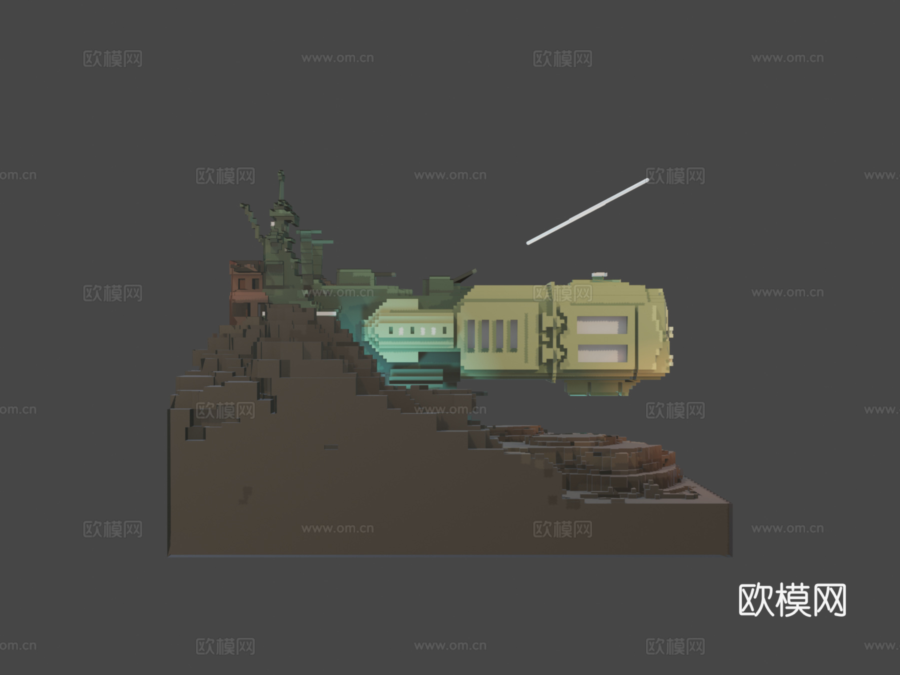 阿卡迪亚宇宙飞船3d模型下载（渲染图6）