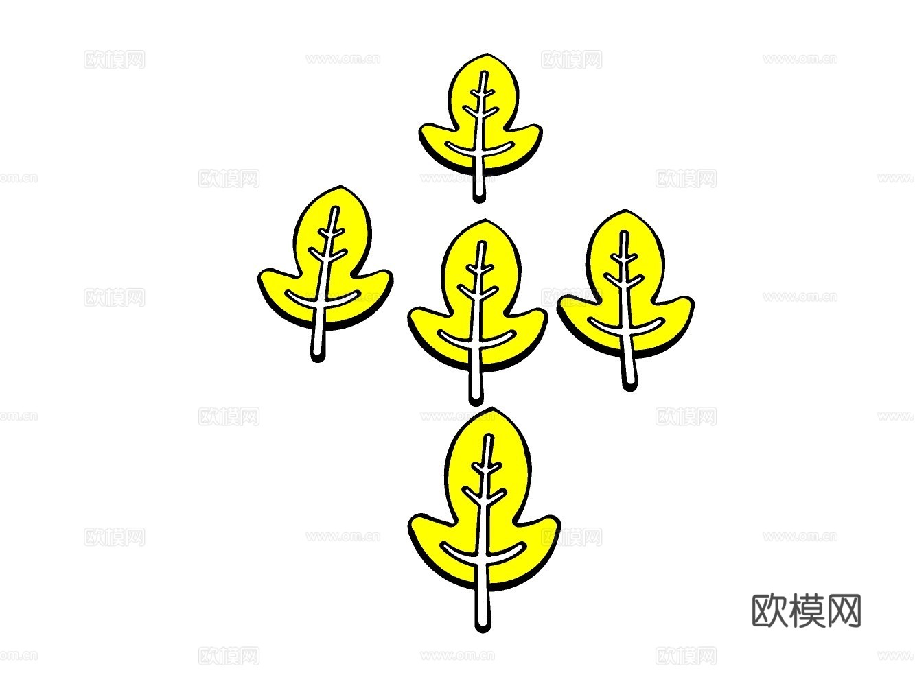 树叶雕塑su模型