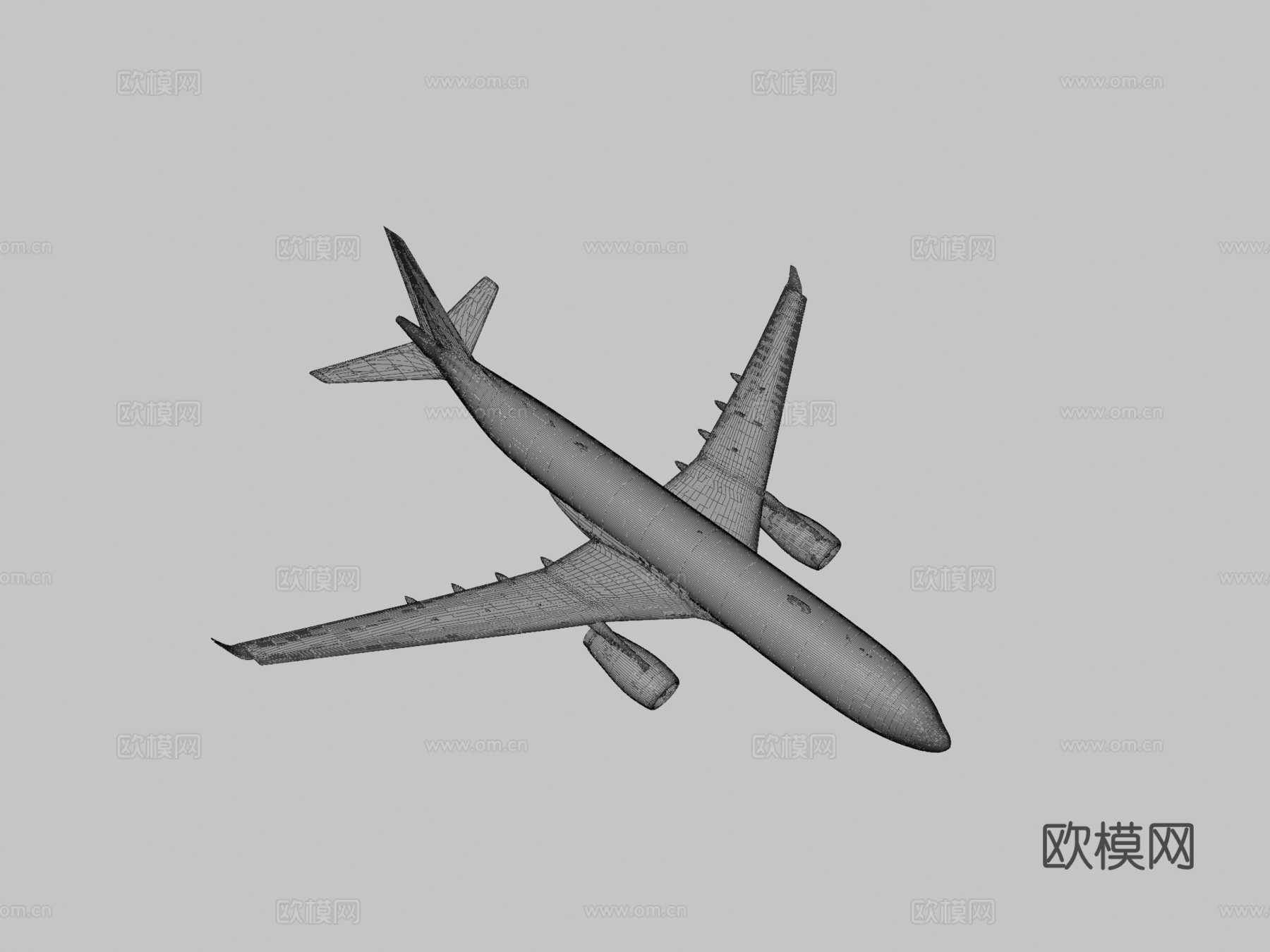 空客A330-200飞机3d模型下载（渲染图3）