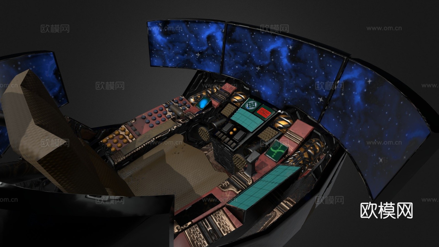 驾驶舱3d模型下载（渲染图1）