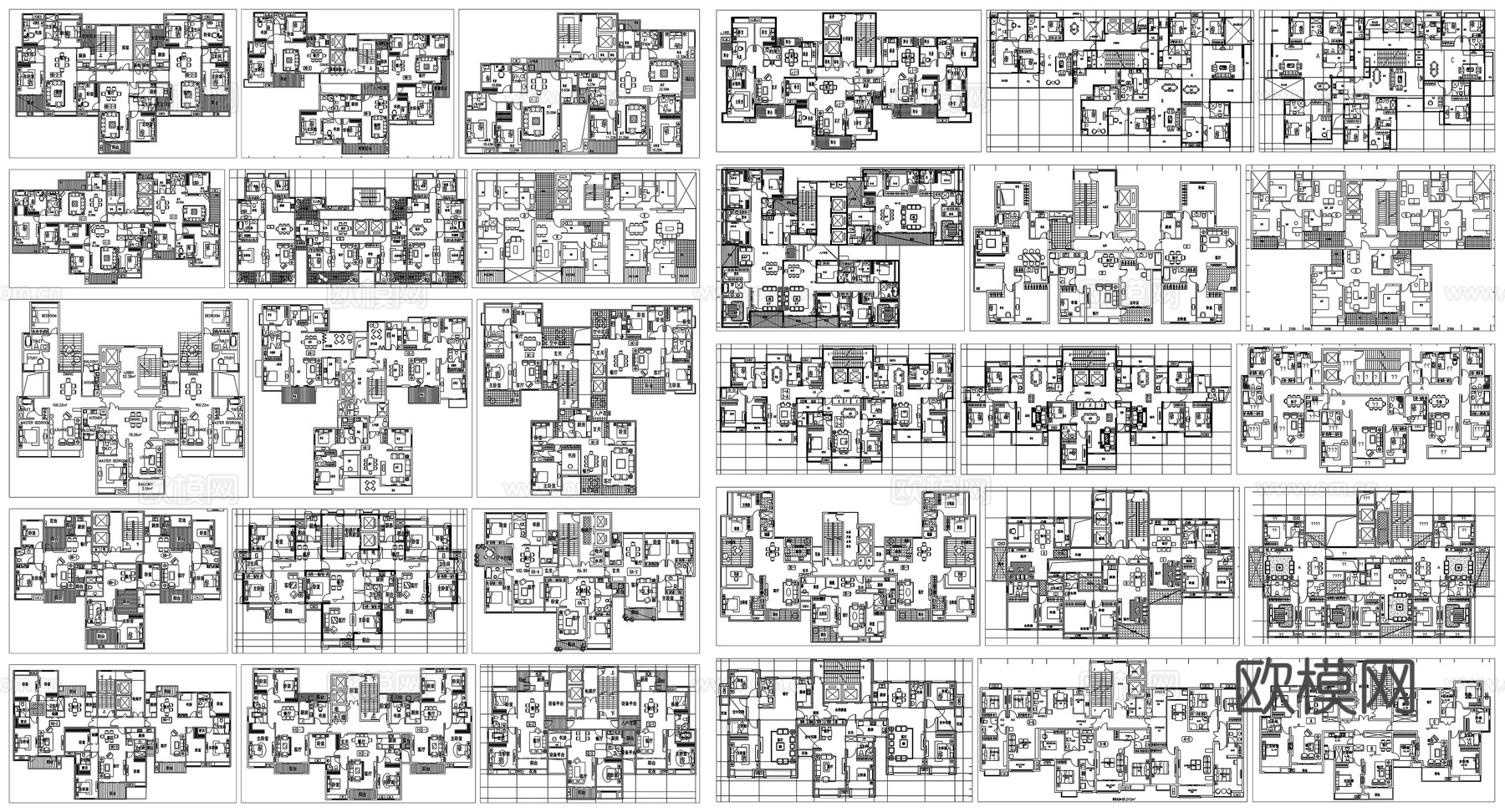 户型优化家装户型图室内设计平面布置家具布局图方案CAD素材图cad施工图