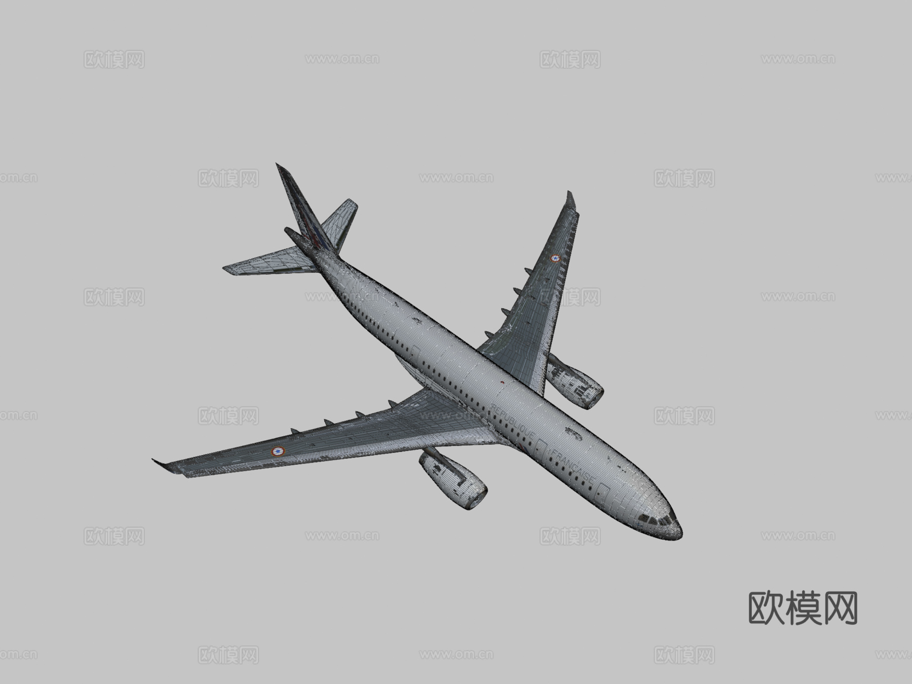 空客A330-200飞机3d模型下载（渲染图2）