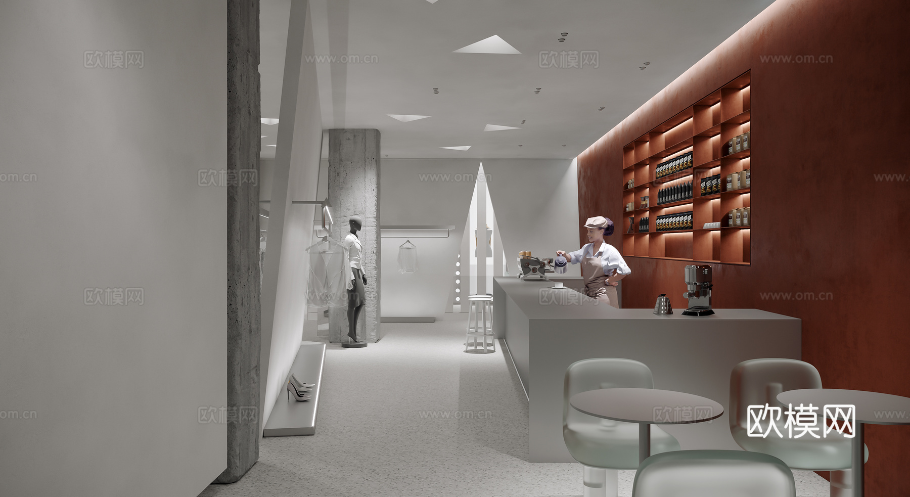 男装女装服装店 最新全套 效果图 施工图设计cad施工图