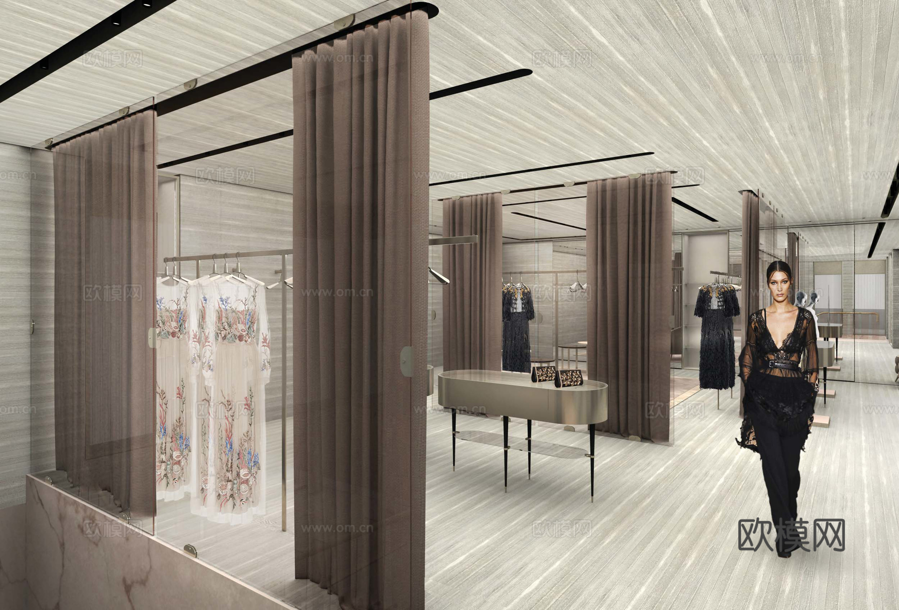 高档男装女装服装店 最新全套 效果图 施工图设计cad施工图