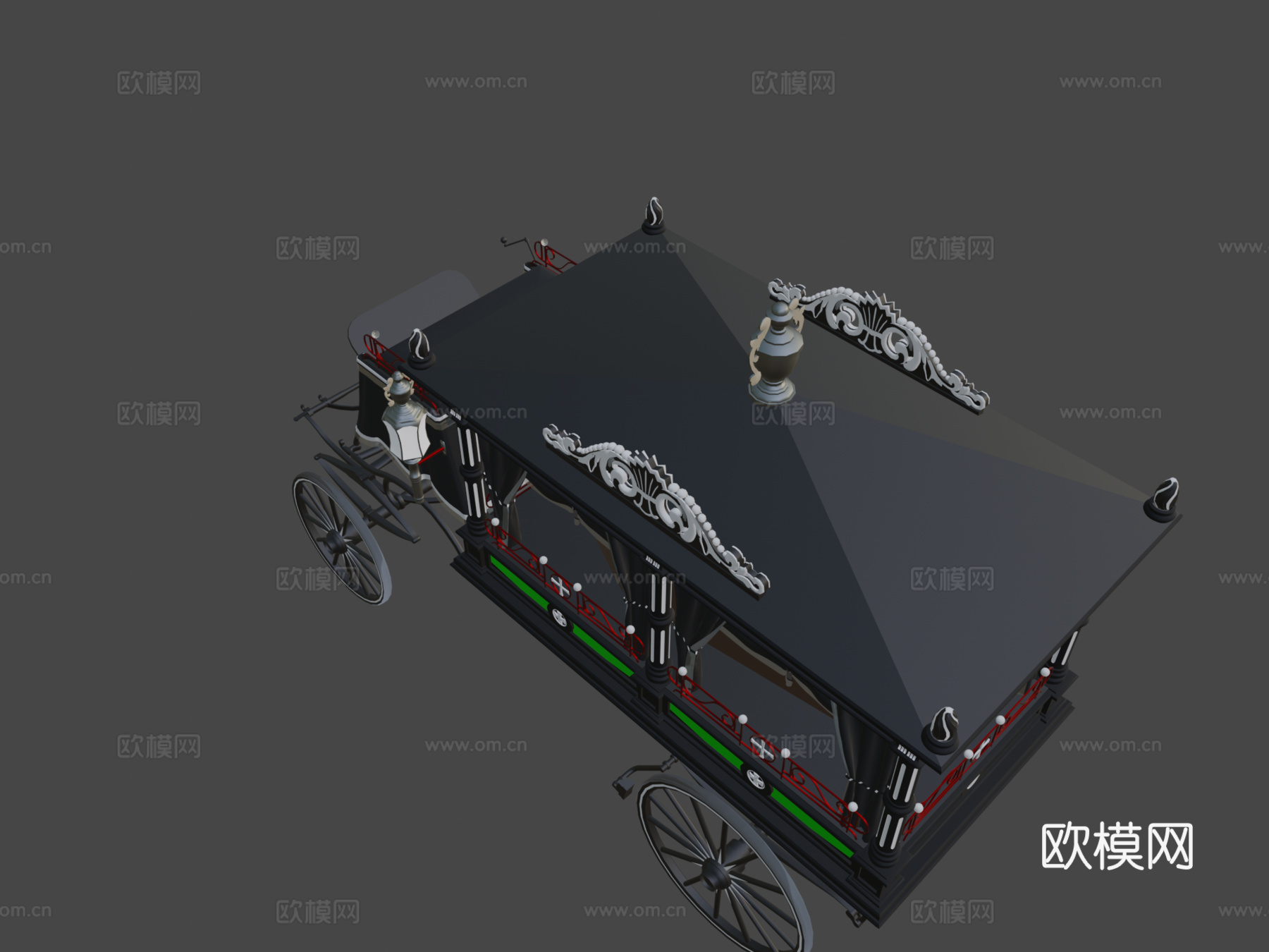 灵柩马车3d模型下载（渲染图7）